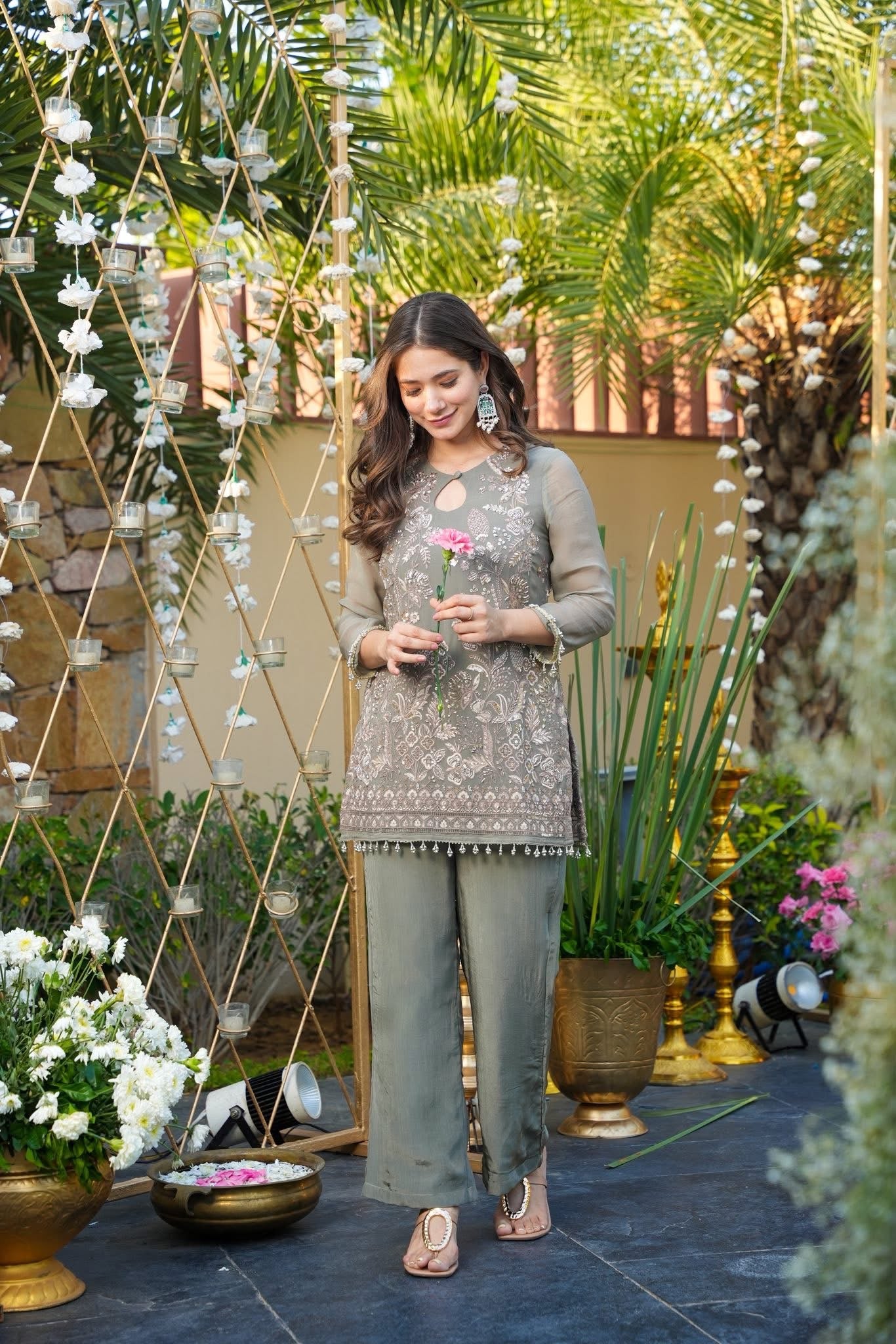 Saraai Embellished Georgette Co-ord Set