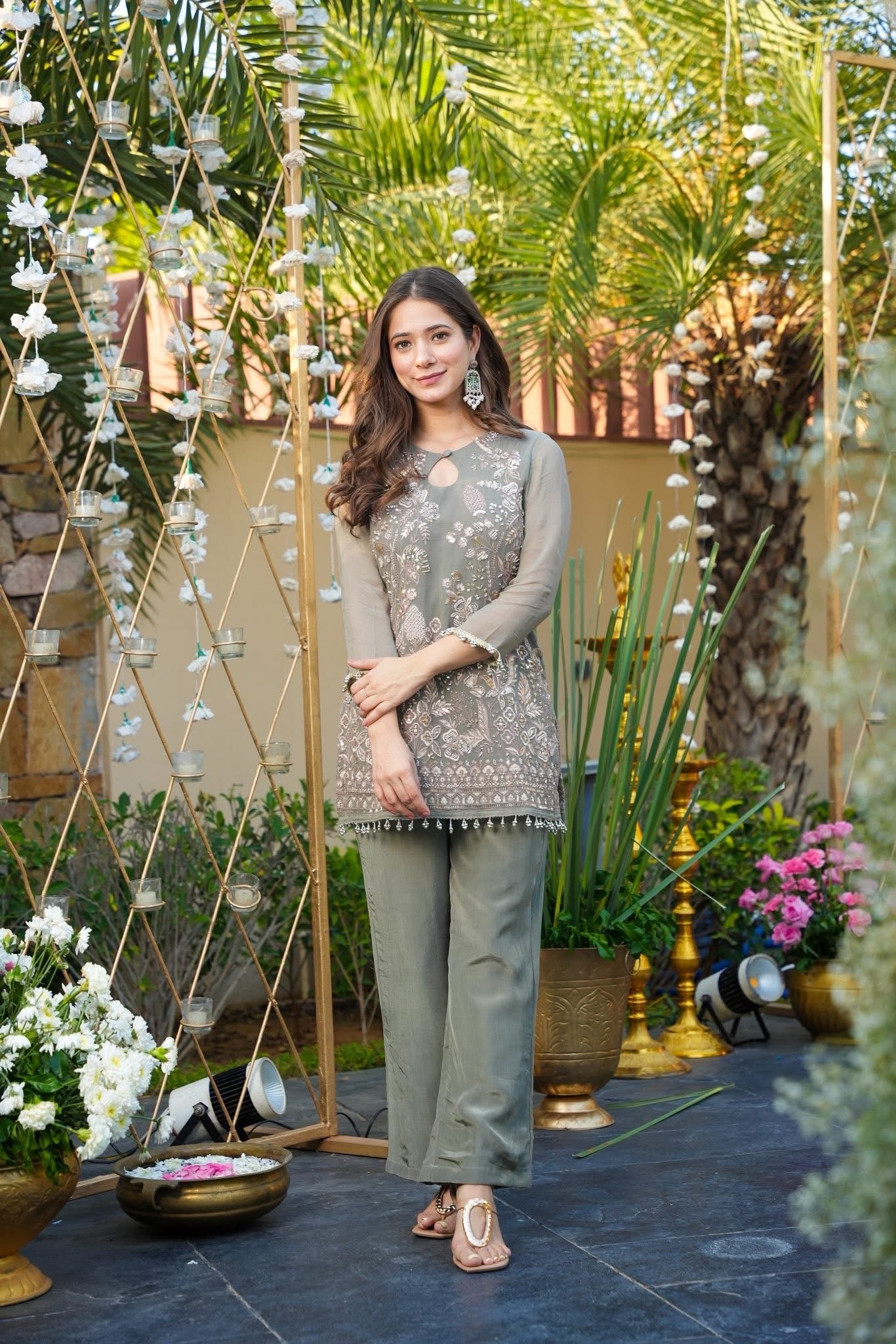 Saraai Embellished Georgette Co-ord Set
