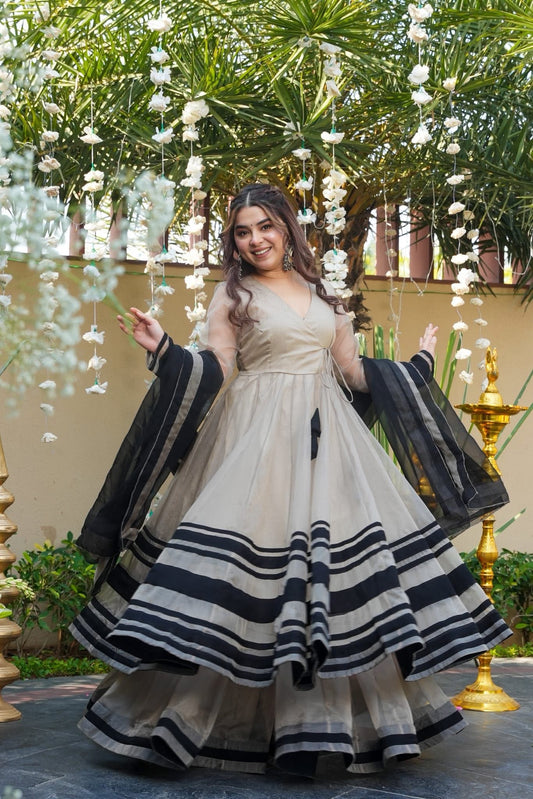 Blackthorn Organza Anarkali Suit Set