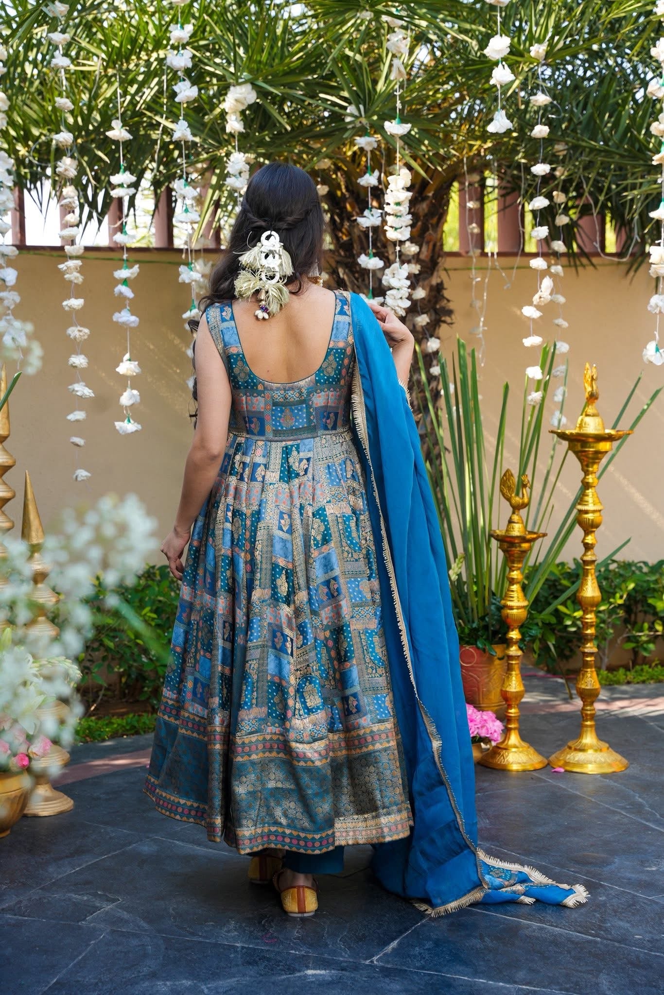 Saanjariya Blue Wedding Wear Anarkali Suit Set