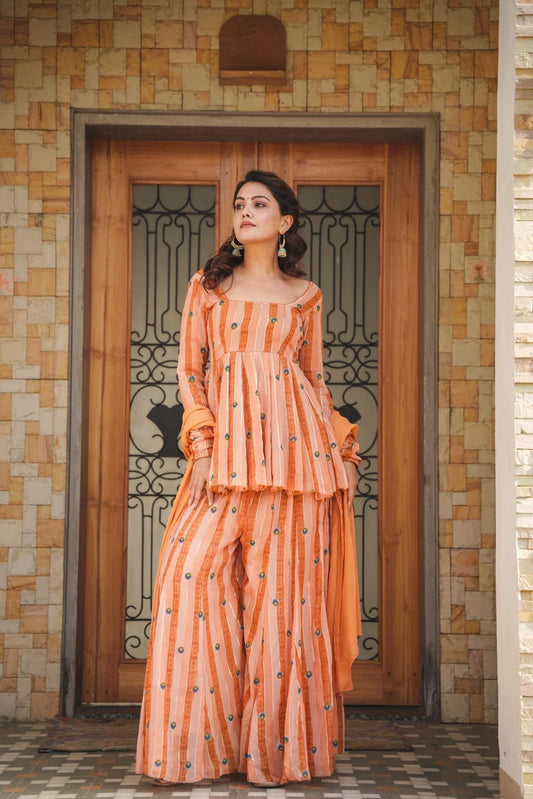 DARSHI GEORGETTE KURTA-PALAZZO SET