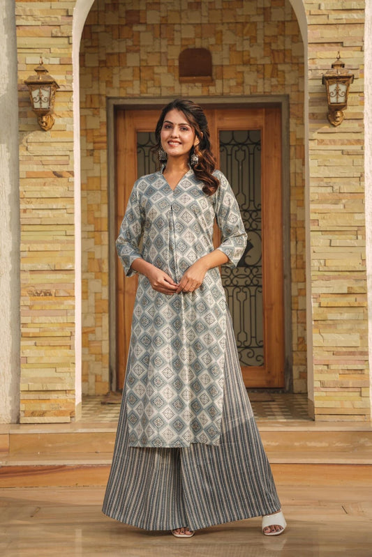 HARBOR GREY KURTA-PALAZZO SET