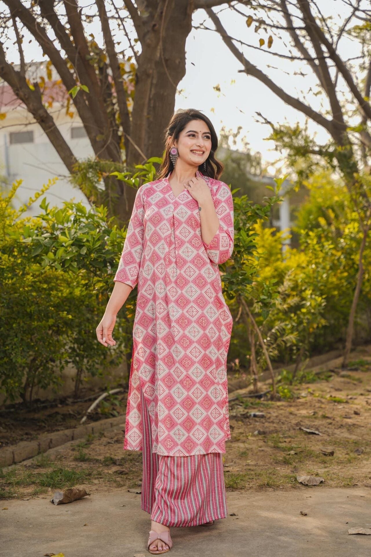 CARNATION PINK KURTA-PALAZZO SET