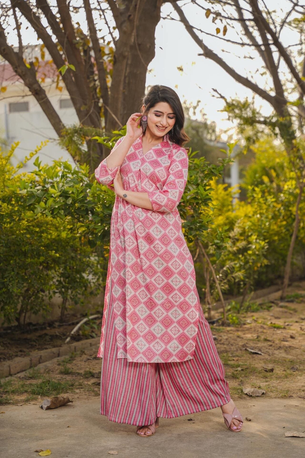 CARNATION PINK KURTA-PALAZZO SET