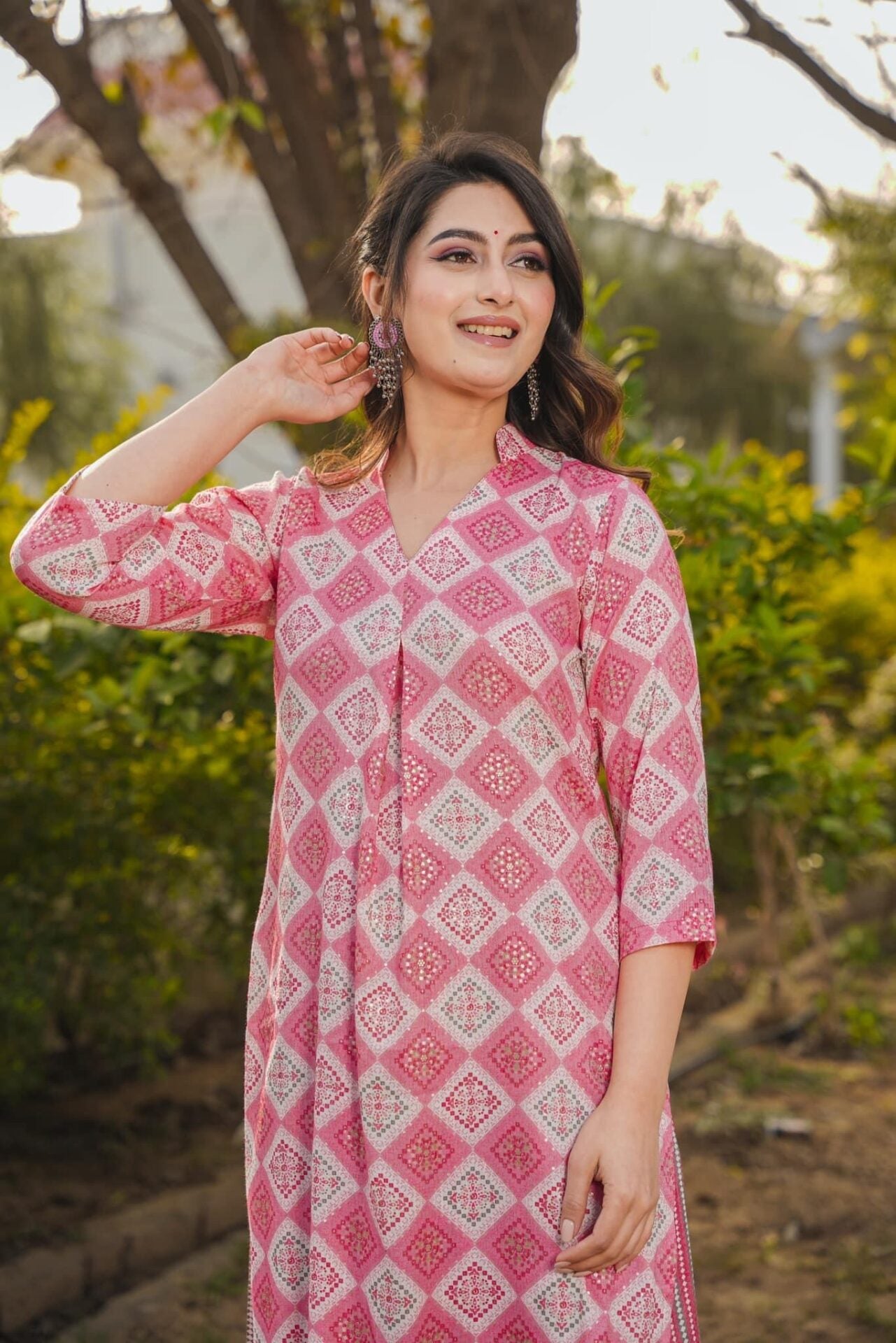 CARNATION PINK KURTA-PALAZZO SET