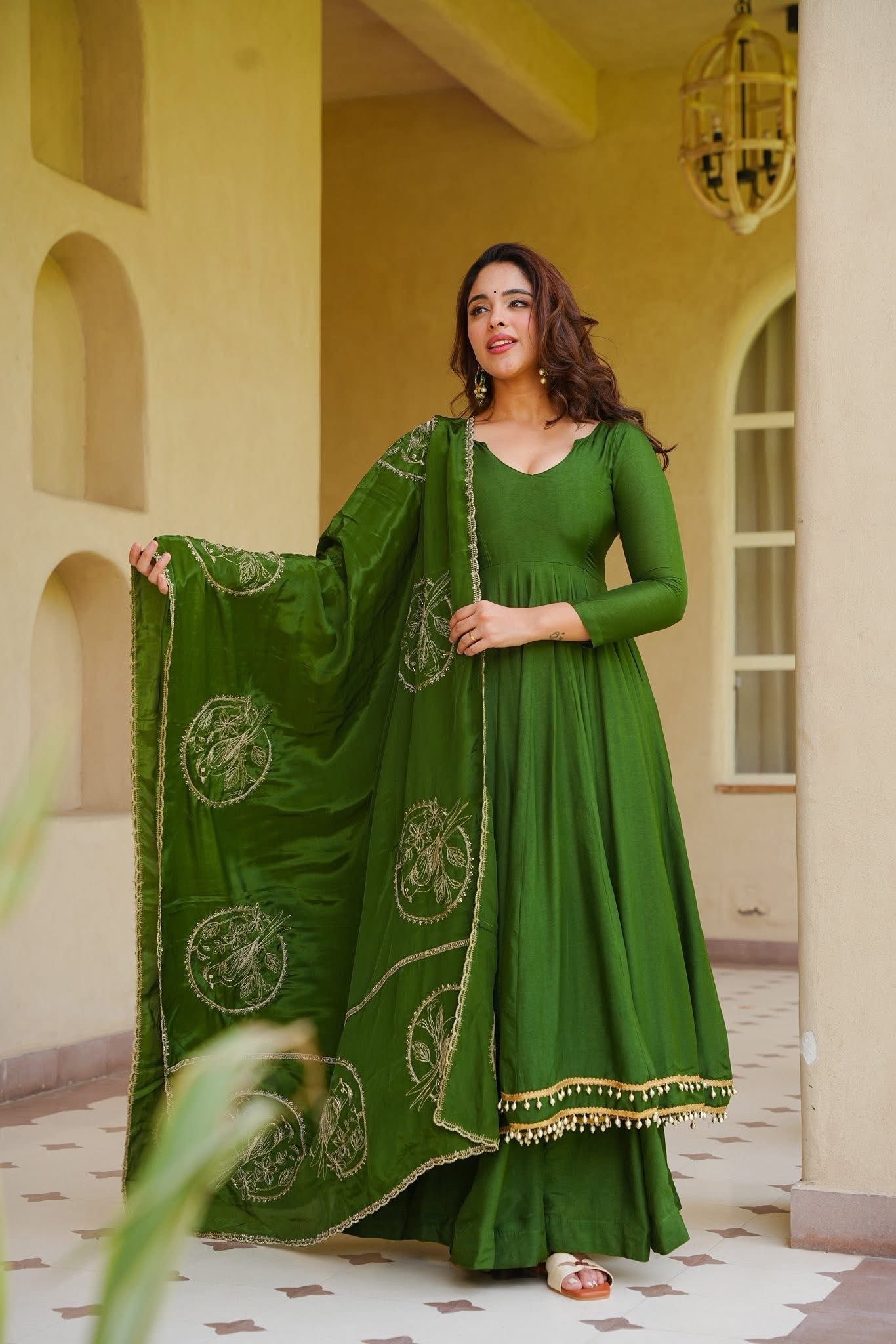 Naisha Green Anarkali Suit Set