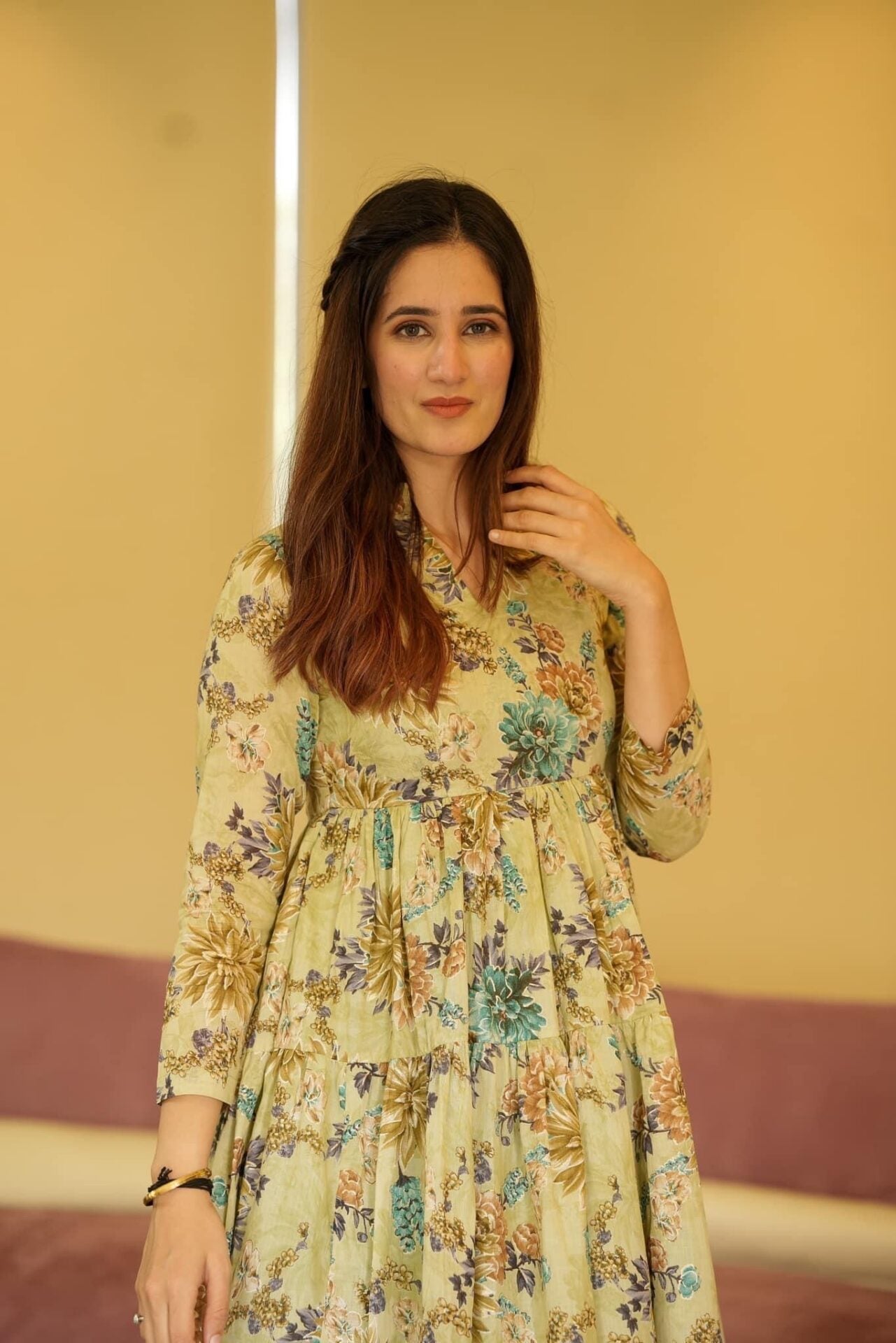 mulmul green floral dress