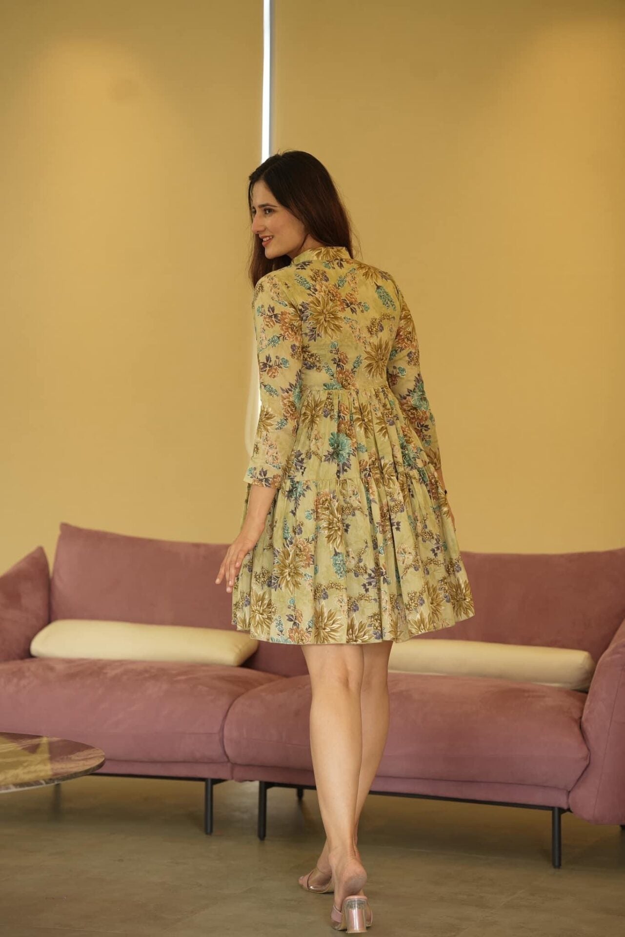 mulmul green floral dress