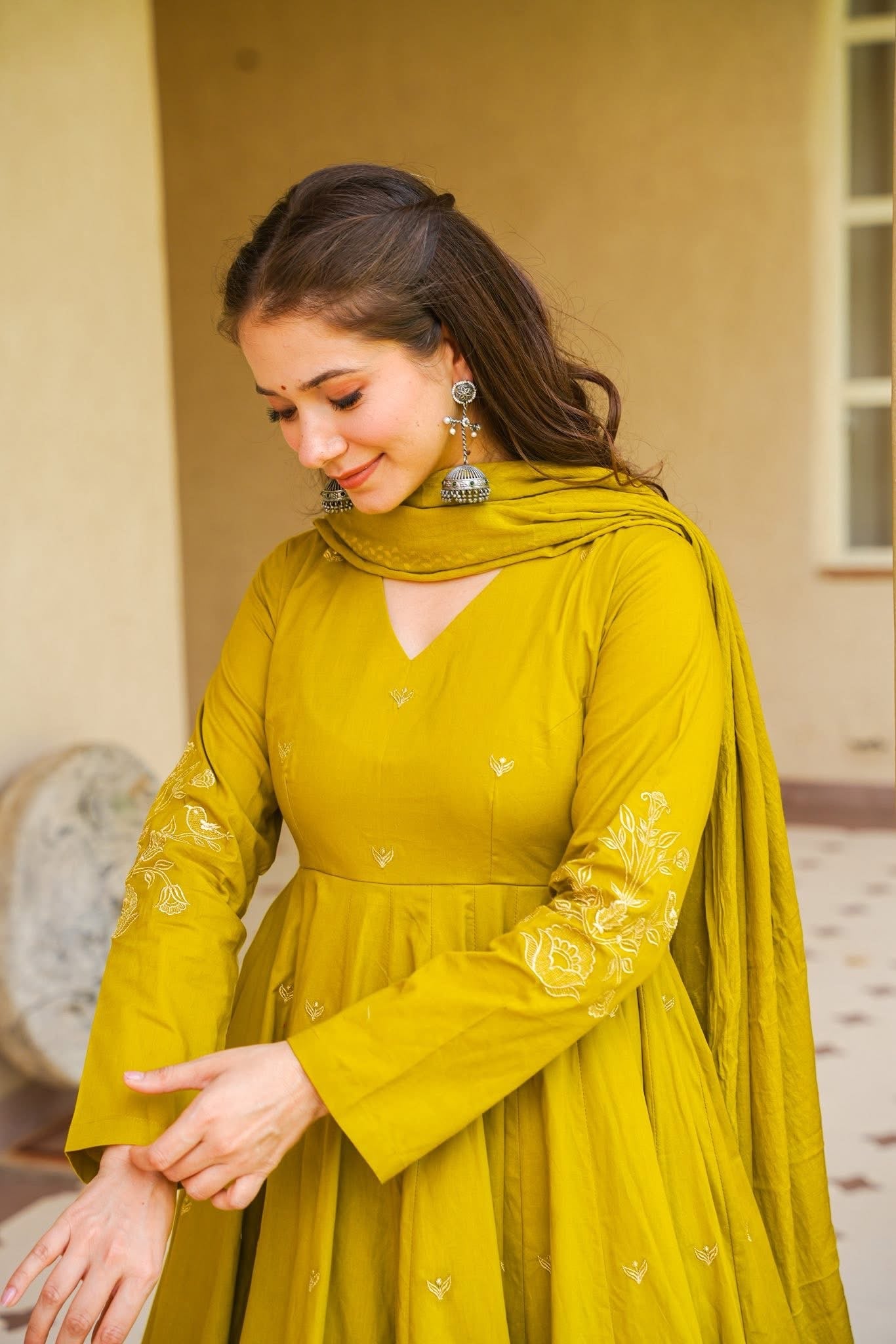 Tiana Mustard Anarkali Suit Set