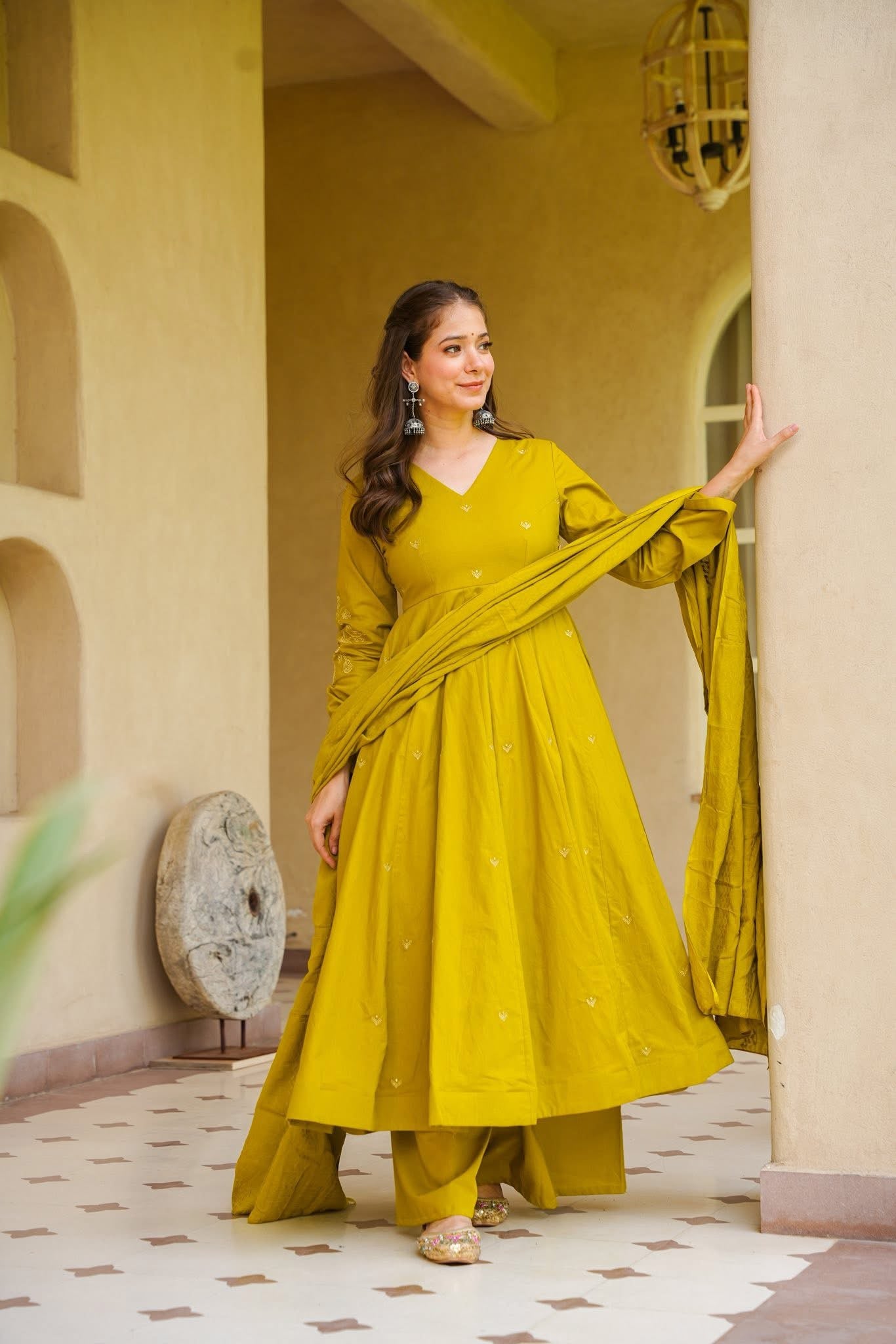 Tiana Mustard Anarkali Suit Set