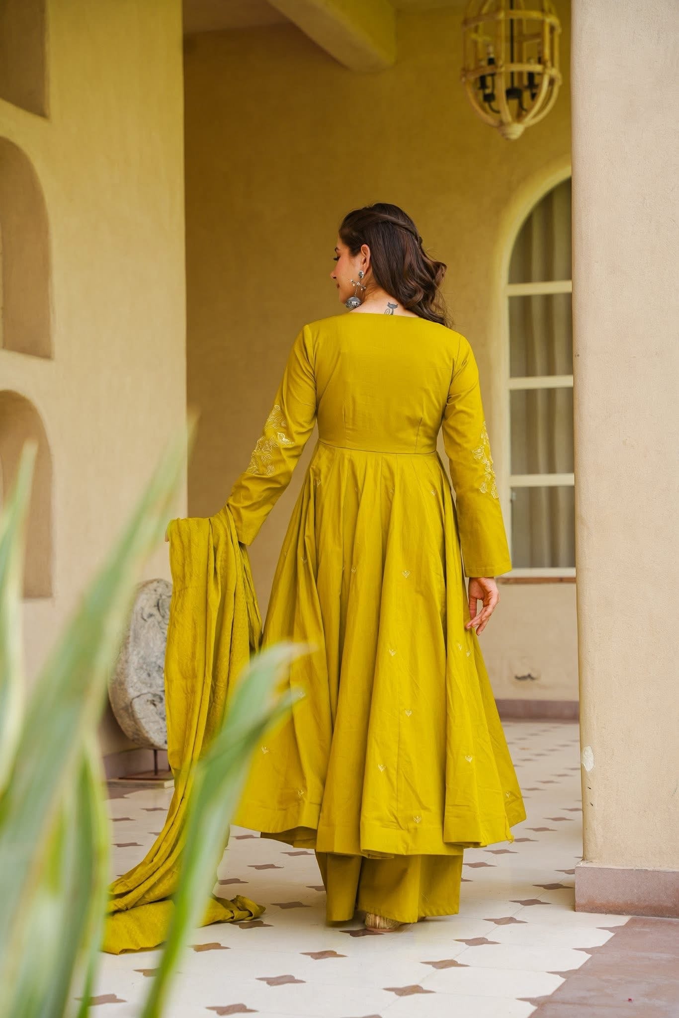 Tiana Mustard Anarkali Suit Set