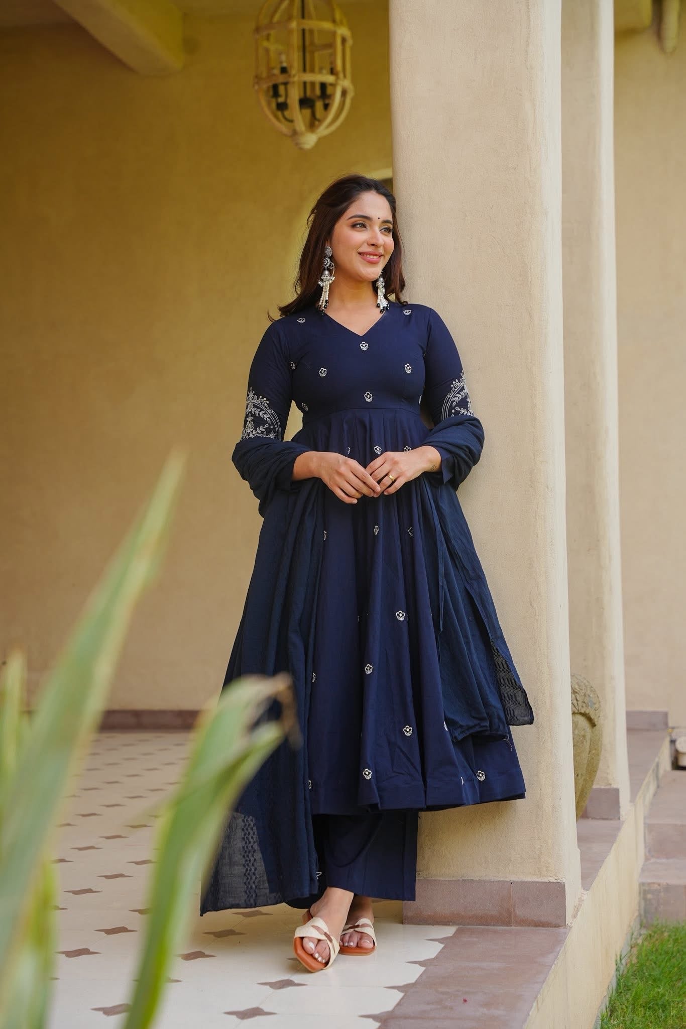 blue anarkali dress Buy Kyaira Suit Set Online in India Color:Dark Taupe