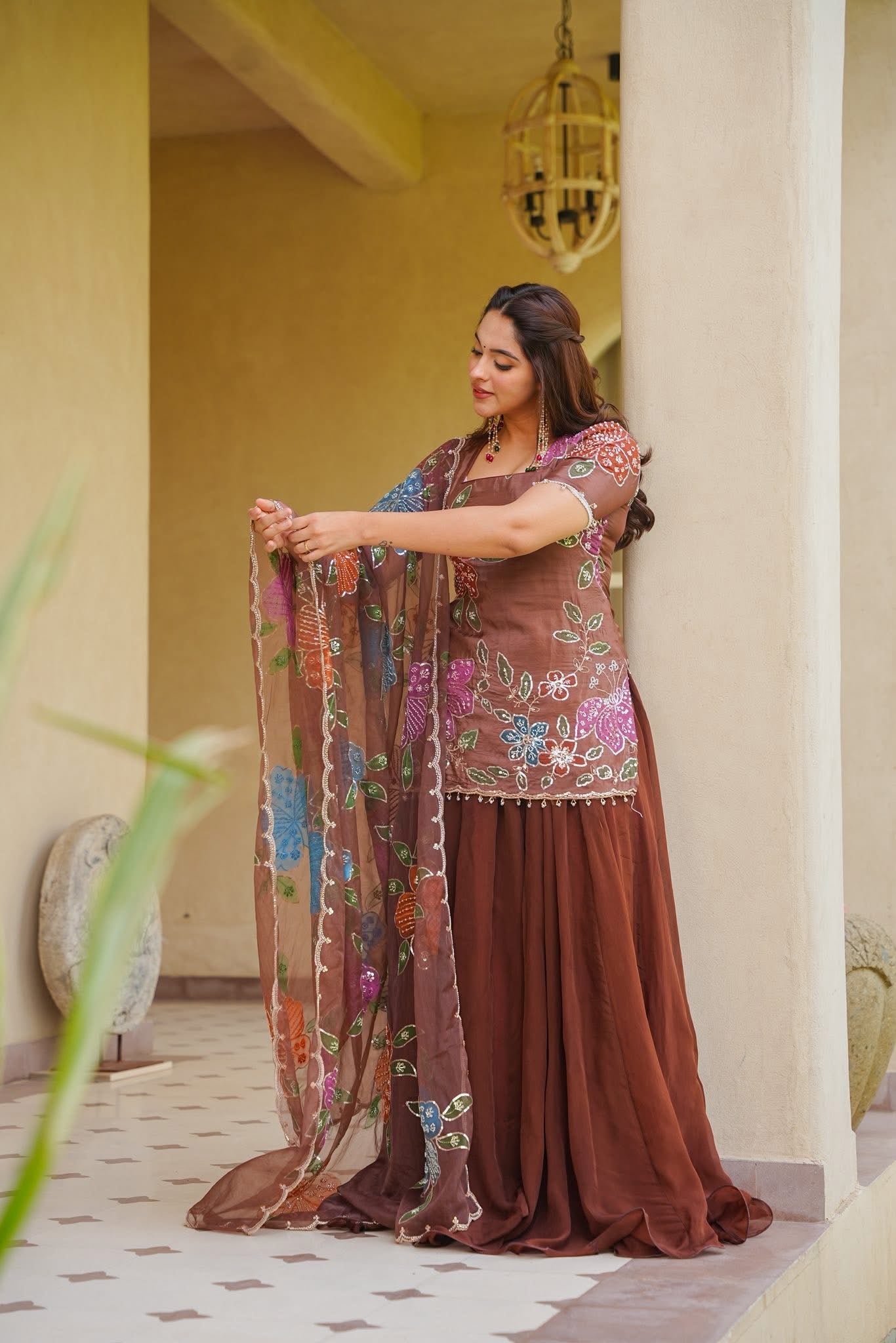 Avereen Brown Heavy Kurta Set