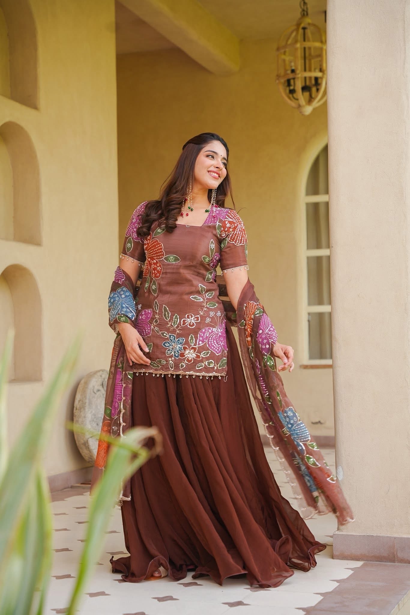 Avereen Brown Heavy Kurta Set