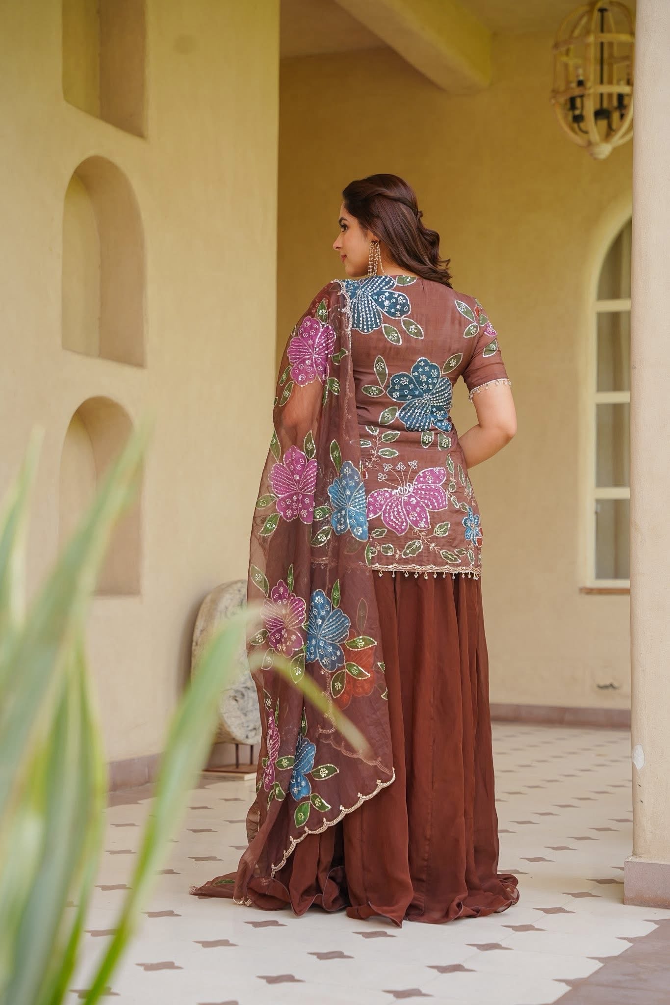 Avereen Brown Heavy Kurta Set