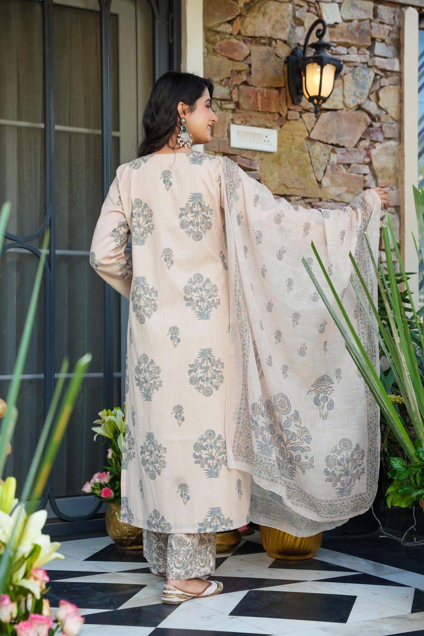 Safrin Blockprinted Cotton Kurta Set