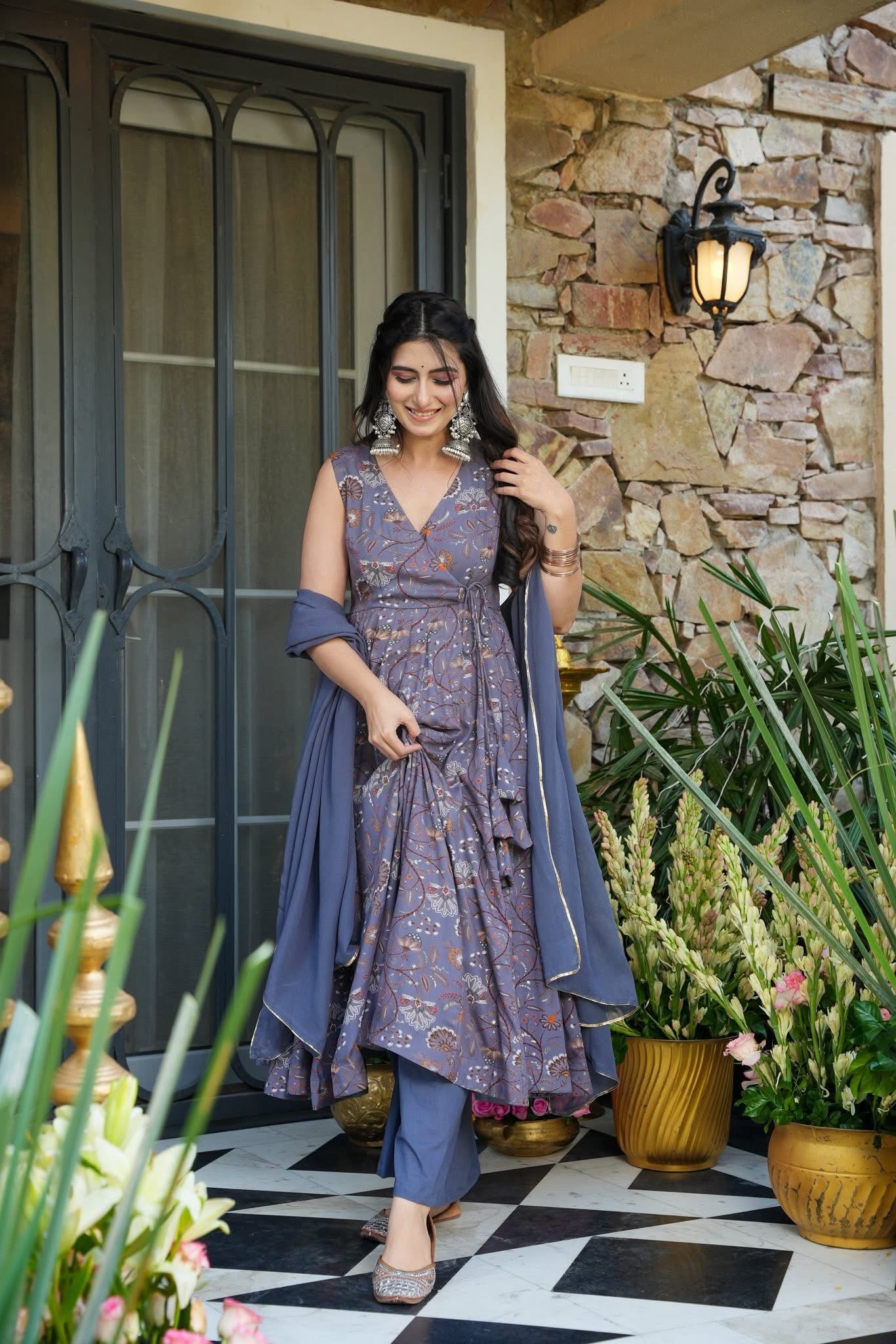 Rivya Midblush Rayon Suit Set