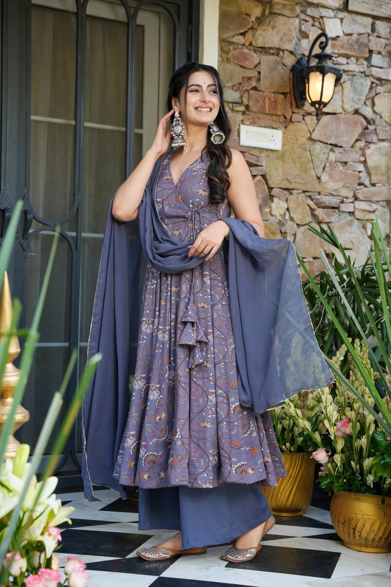 Rivya Midblush Rayon Suit Set