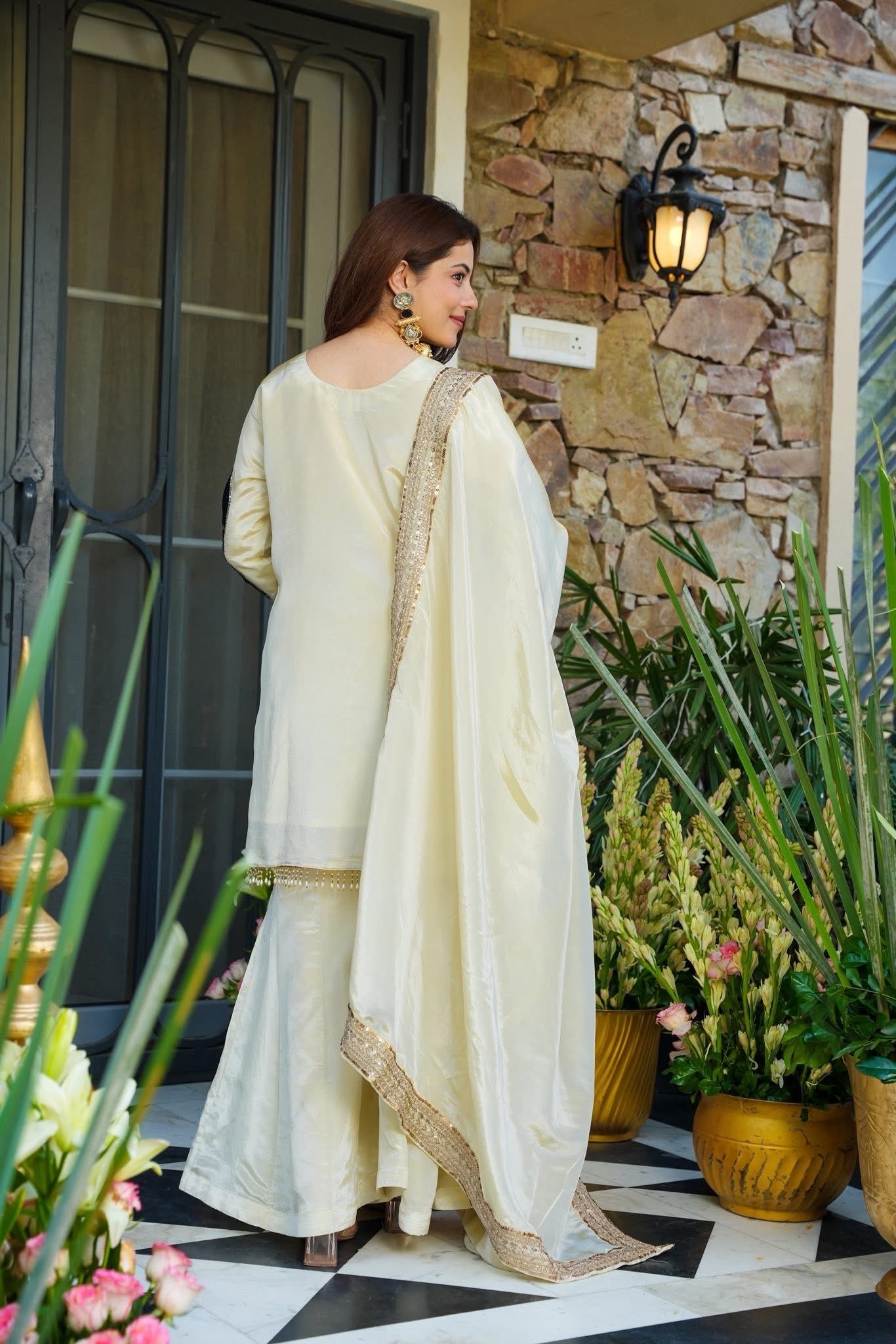 Mizaal Royal Velvet Cosmos Sharara Set