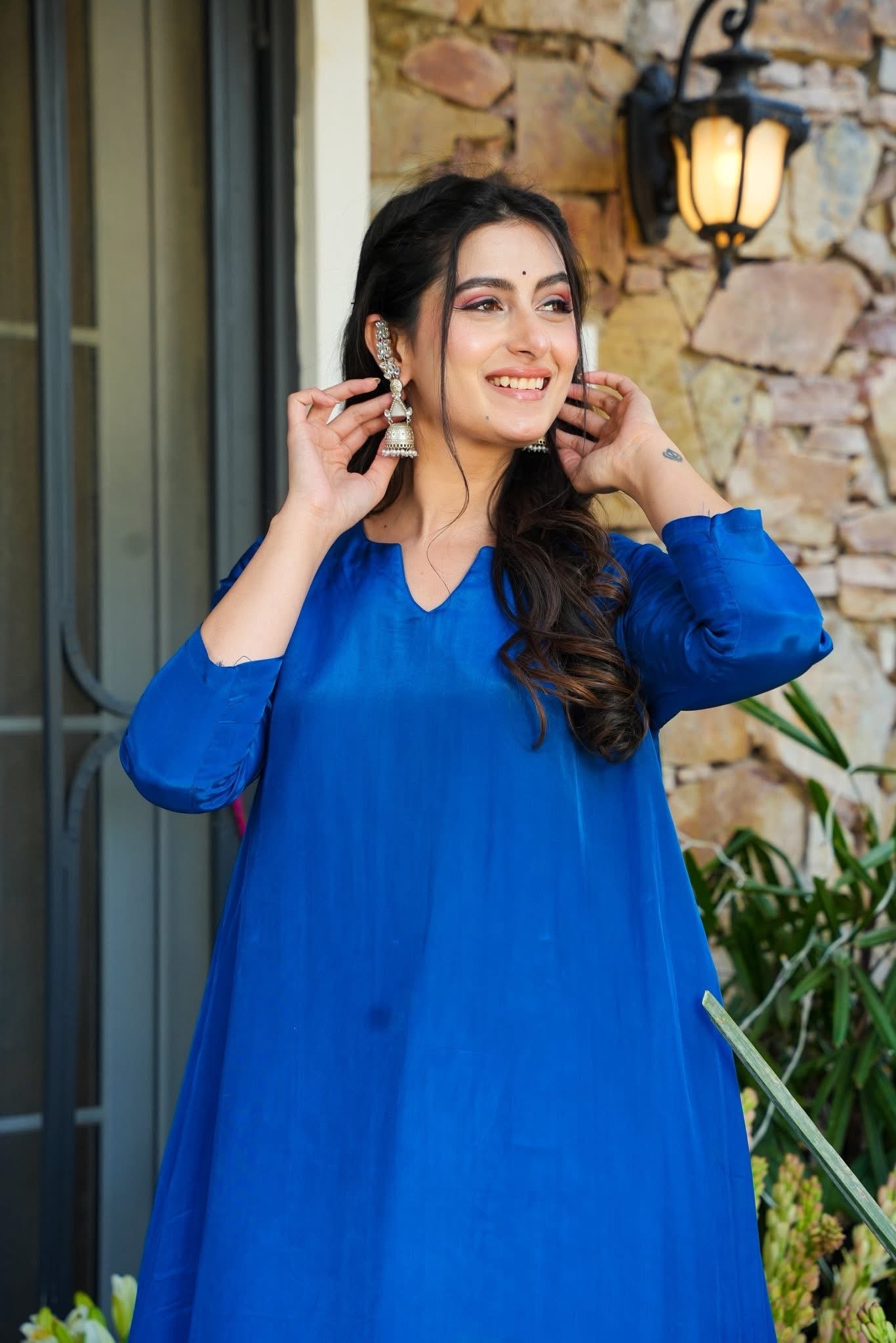 Crepe Elan Side Embroidery Kurta Set