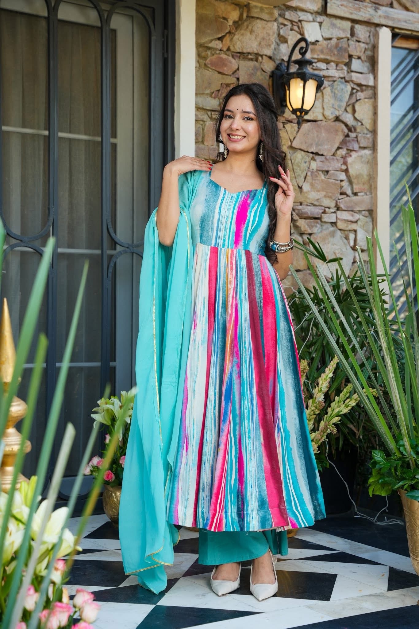 Tara Softwave Rayon Anarkali Suit Set