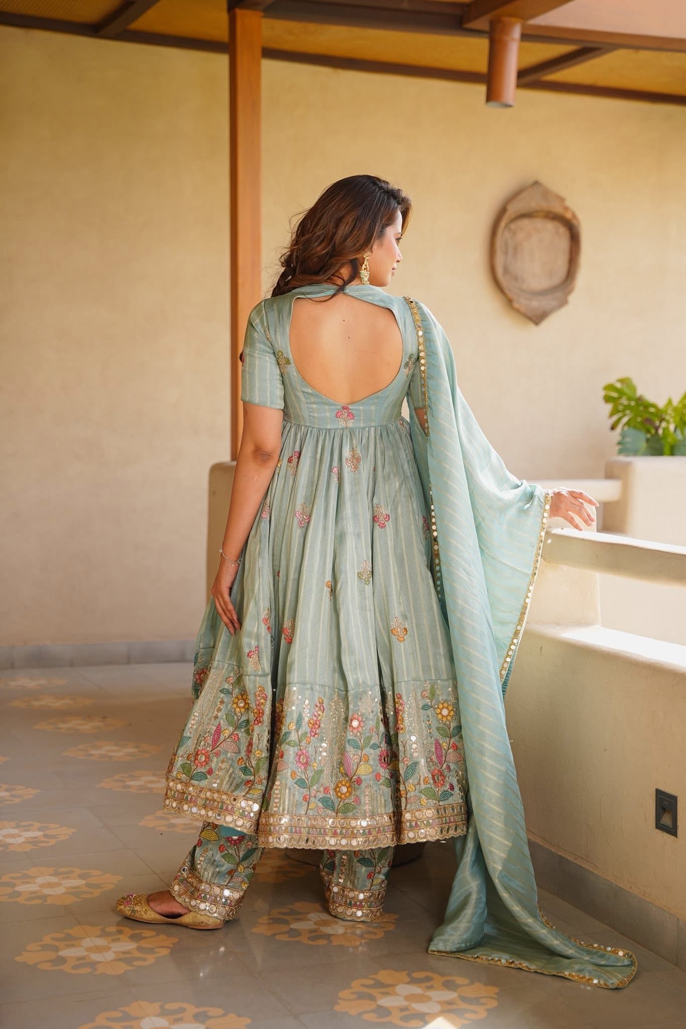 Avyaana Embroidered Anarkali Suit Set