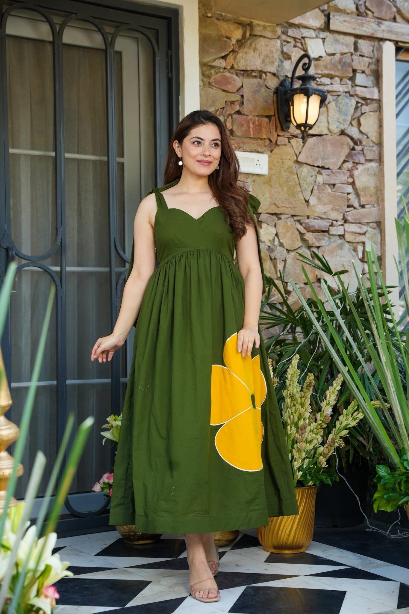 Viridian Green Bow Dress