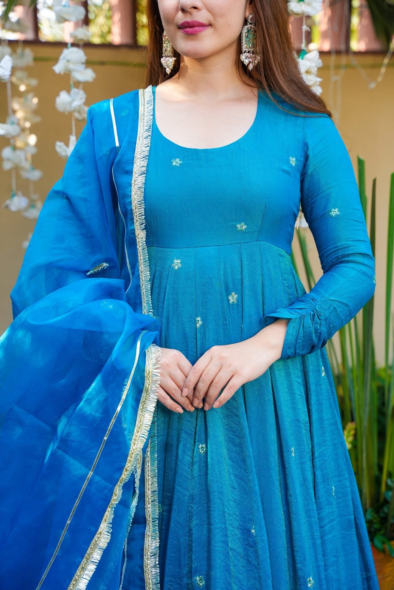 Merlune Blue Tissue Shimmer Maxi Set