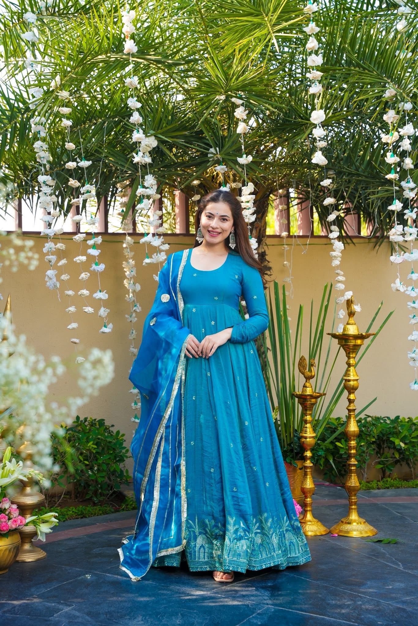 Merlune Blue Tissue Shimmer Maxi Set