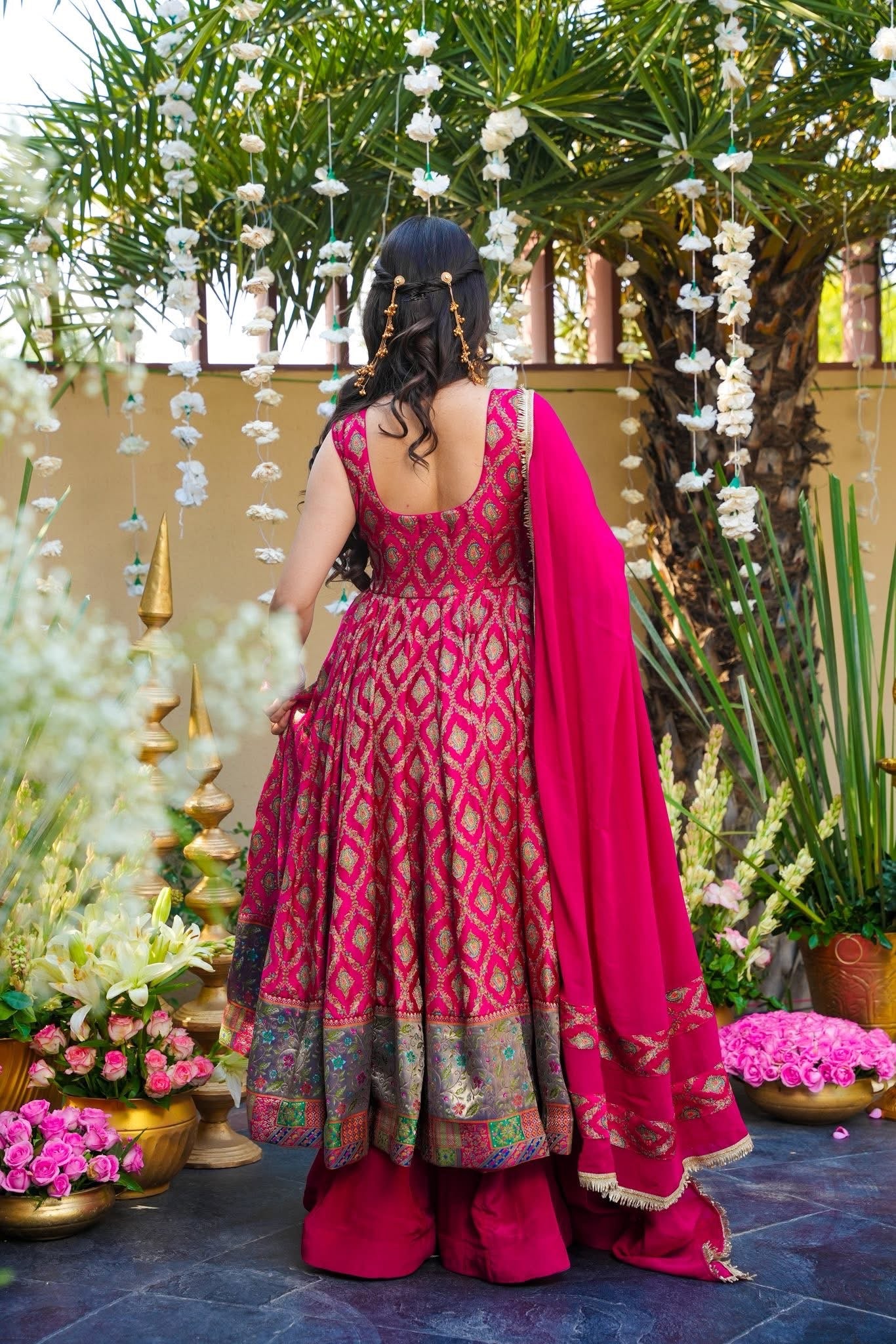 Tifli Pink Banarasi Silk Suit Set