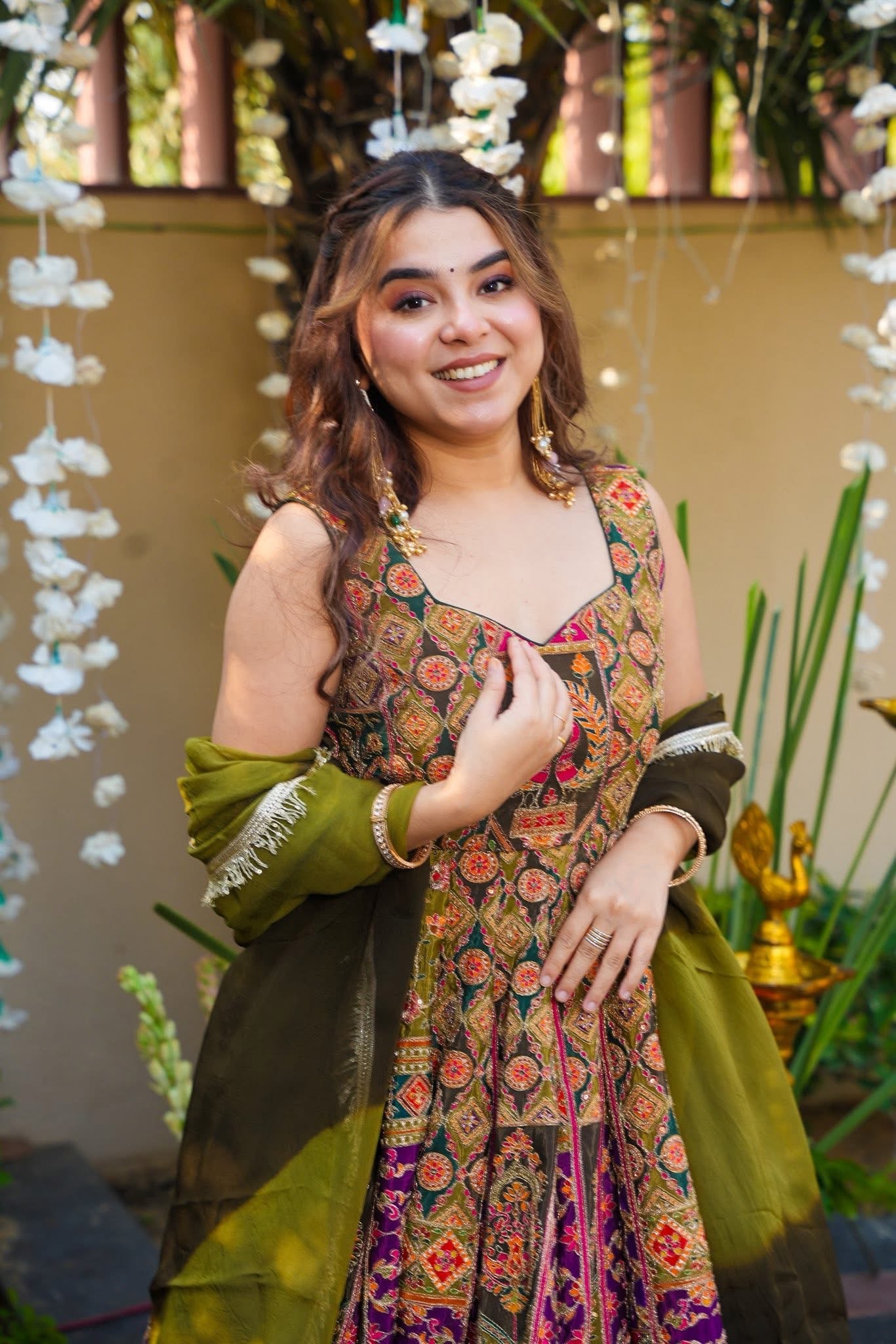 Henna Jashn Green Wedding Wear Maxi Set