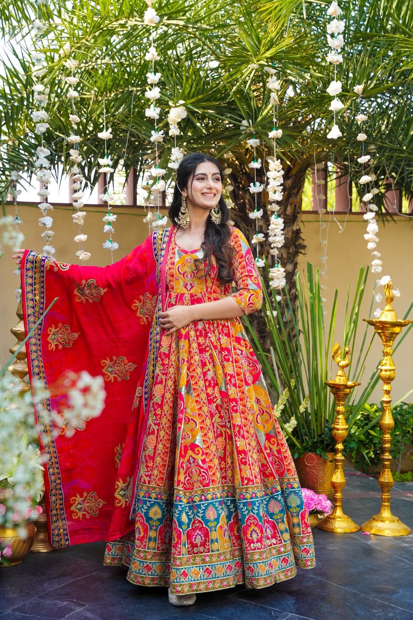 Rudhiraani Heavy Embroidered Wedding Maxi Set