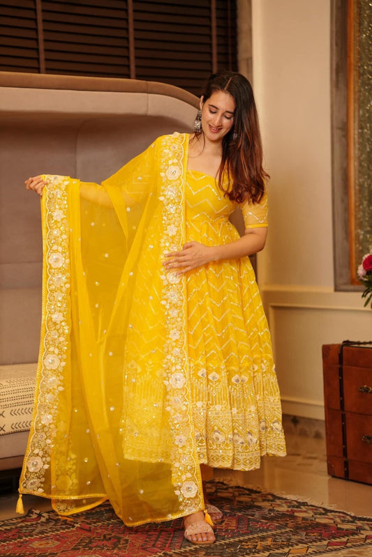 Neelam embroidered organza suit set