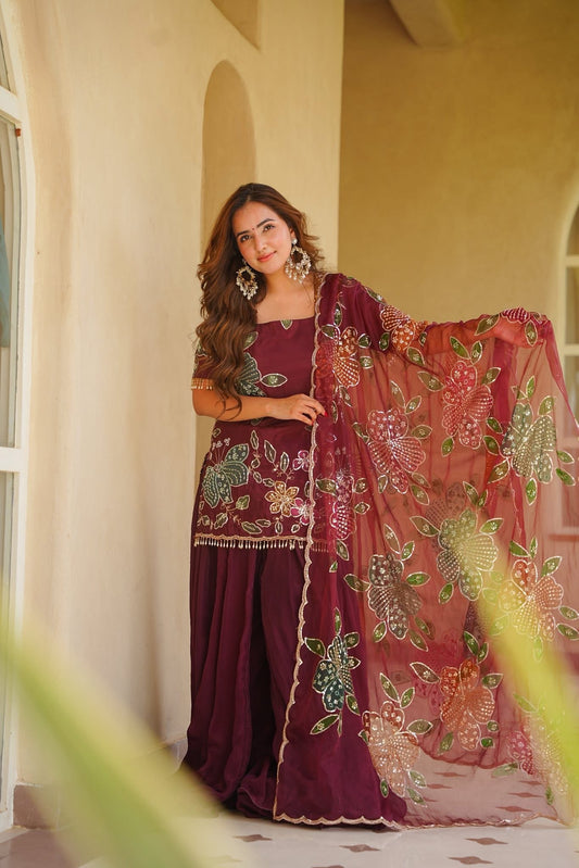 Devyashri Heavy Embroidered Kurta Set