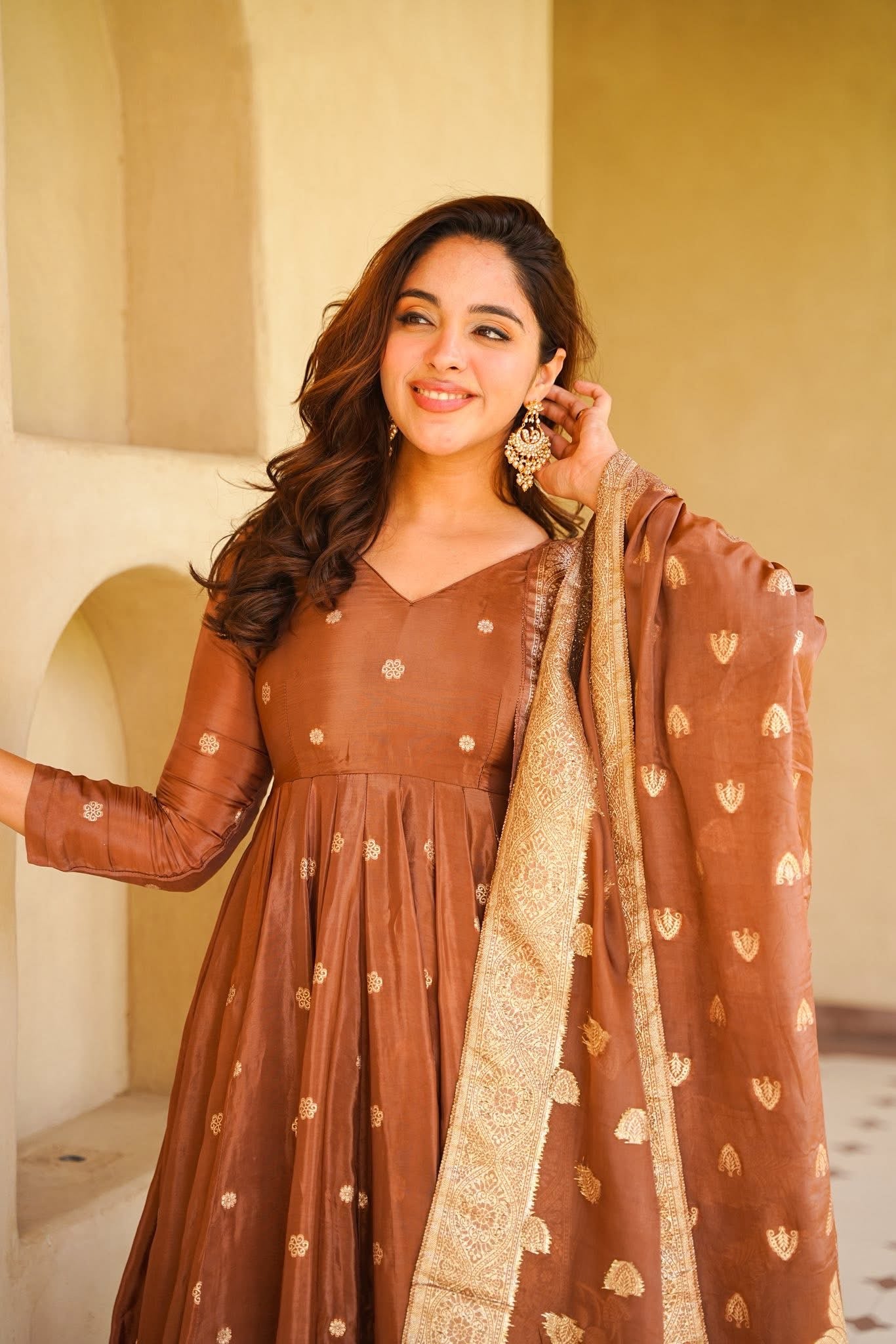 Nishvika Silk Anarkali Suit Set