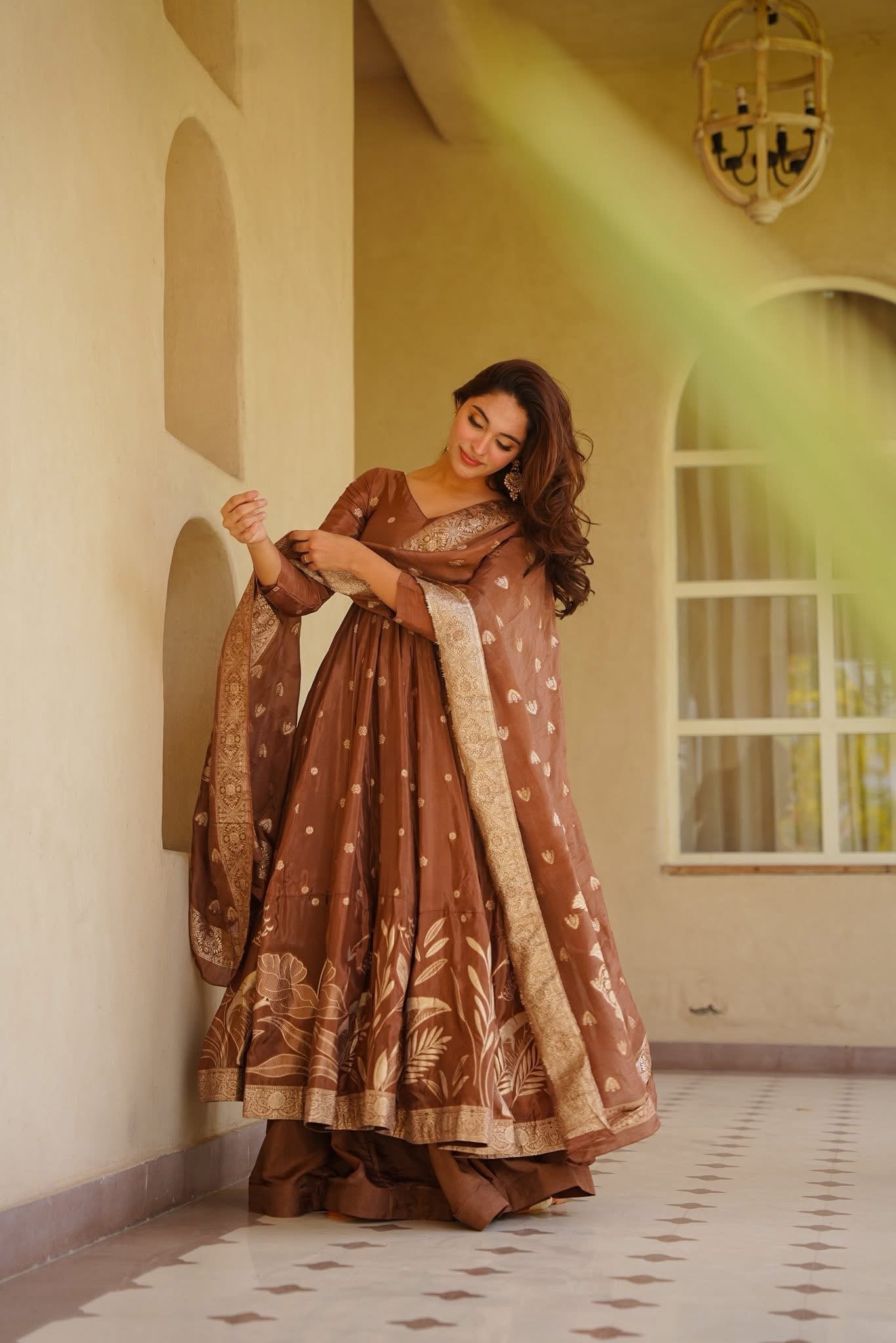 Nishvika Silk Anarkali Suit Set