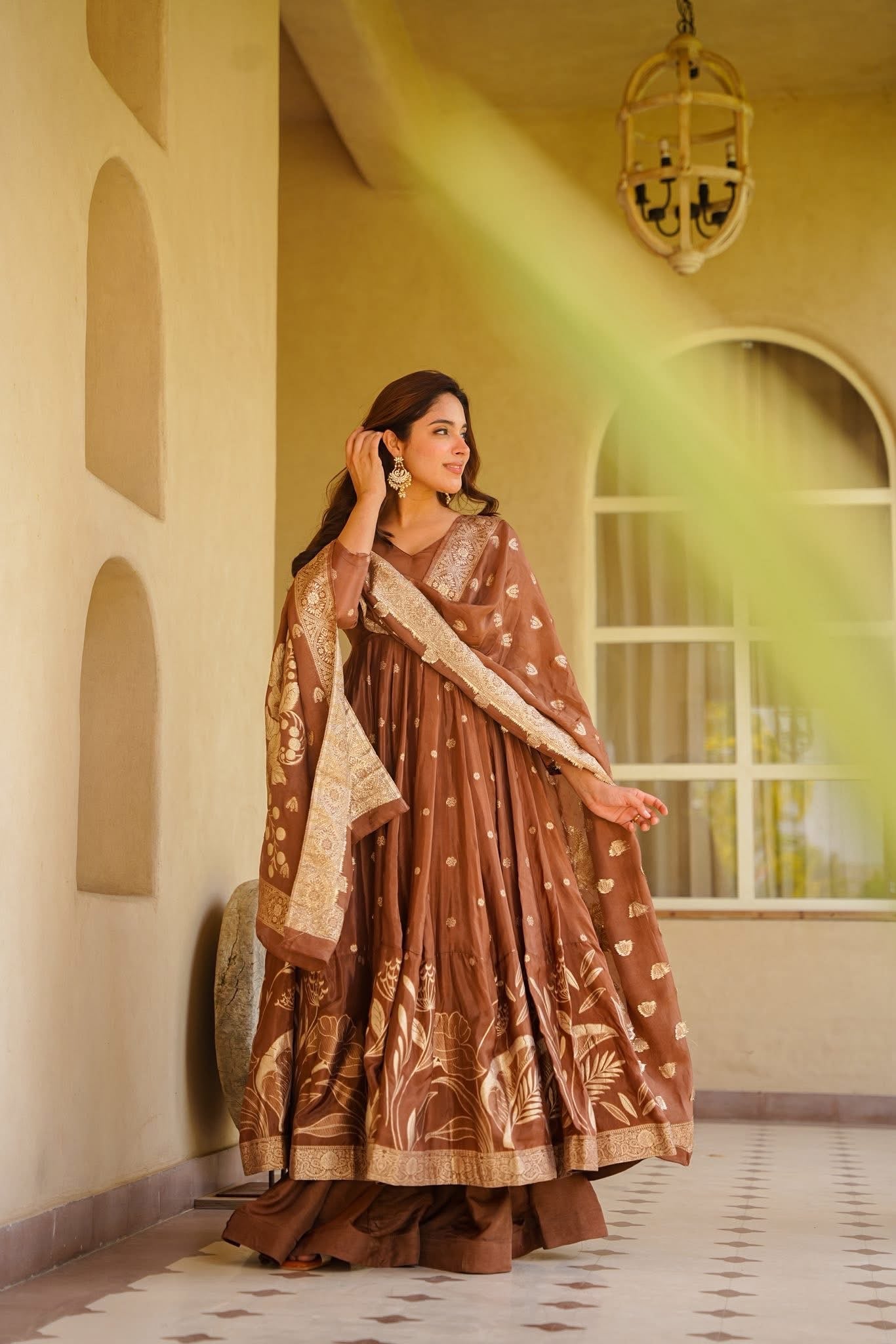 Nishvika Silk Anarkali Suit Set