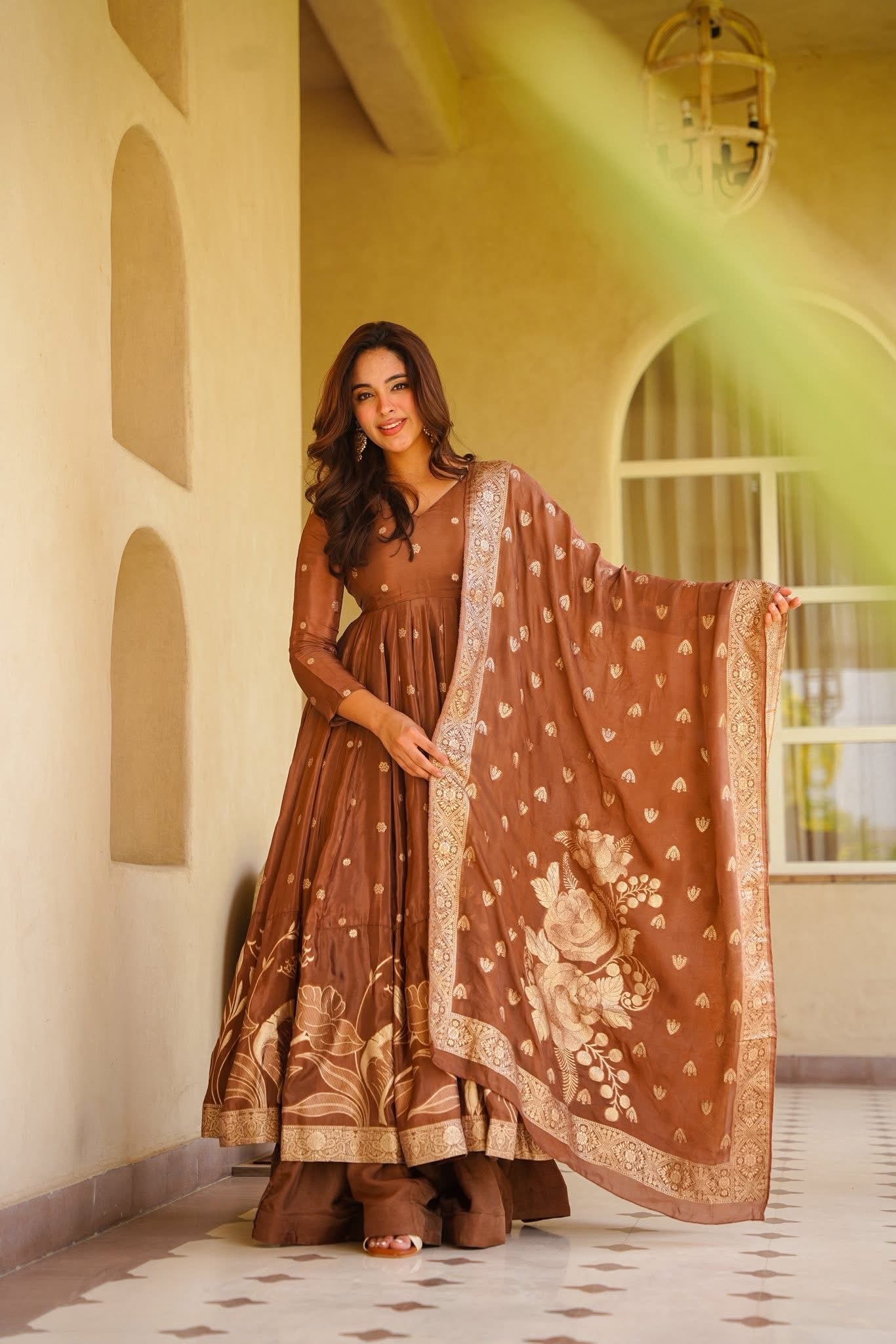 Nishvika Silk Anarkali Suit Set
