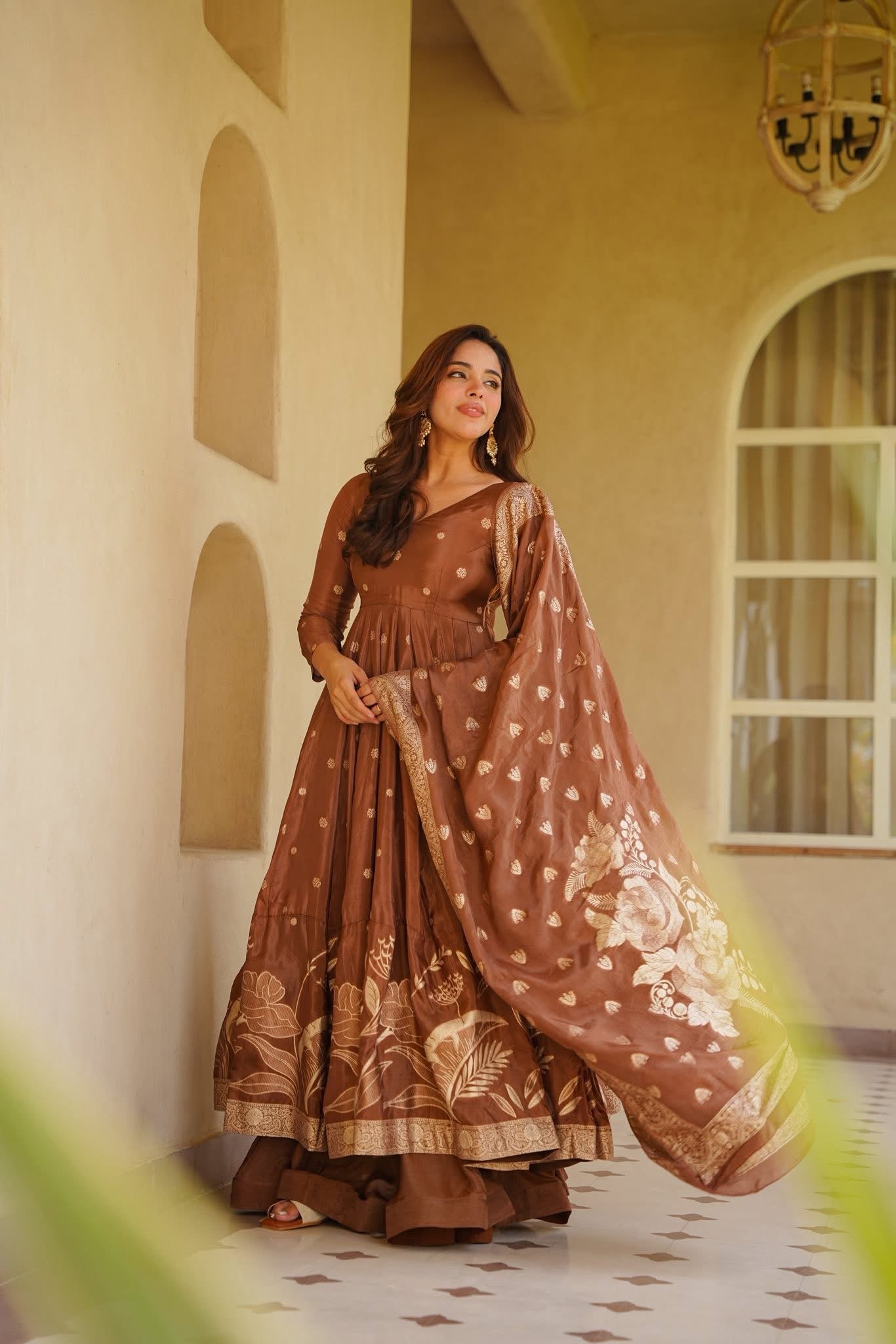 Nishvika Silk Anarkali Suit Set