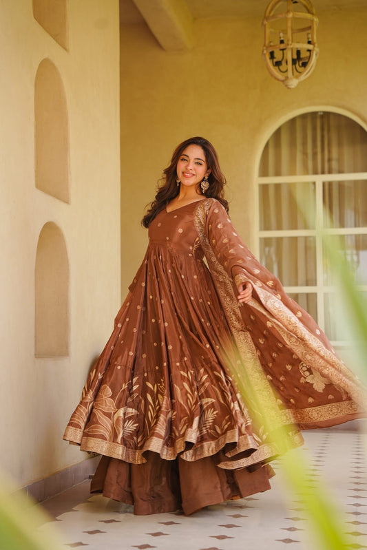 Nishvika Silk Anarkali Suit Set