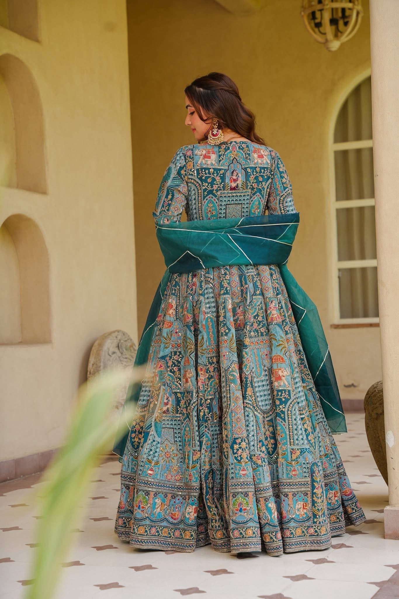 Aaryelith Heavy Embroidered Maxi Set