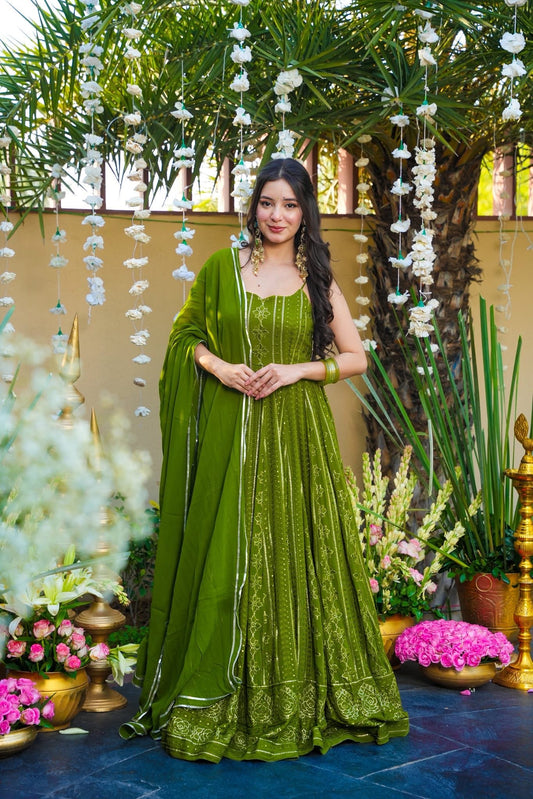 Chiraasha Green Georgette Maxi Set