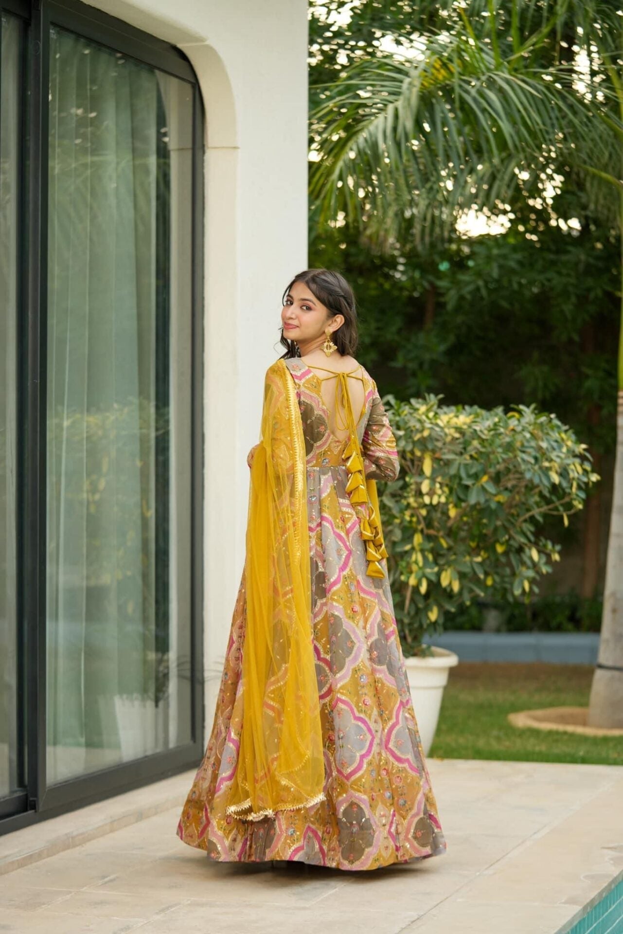 Genelia heavy embroidered maxi set