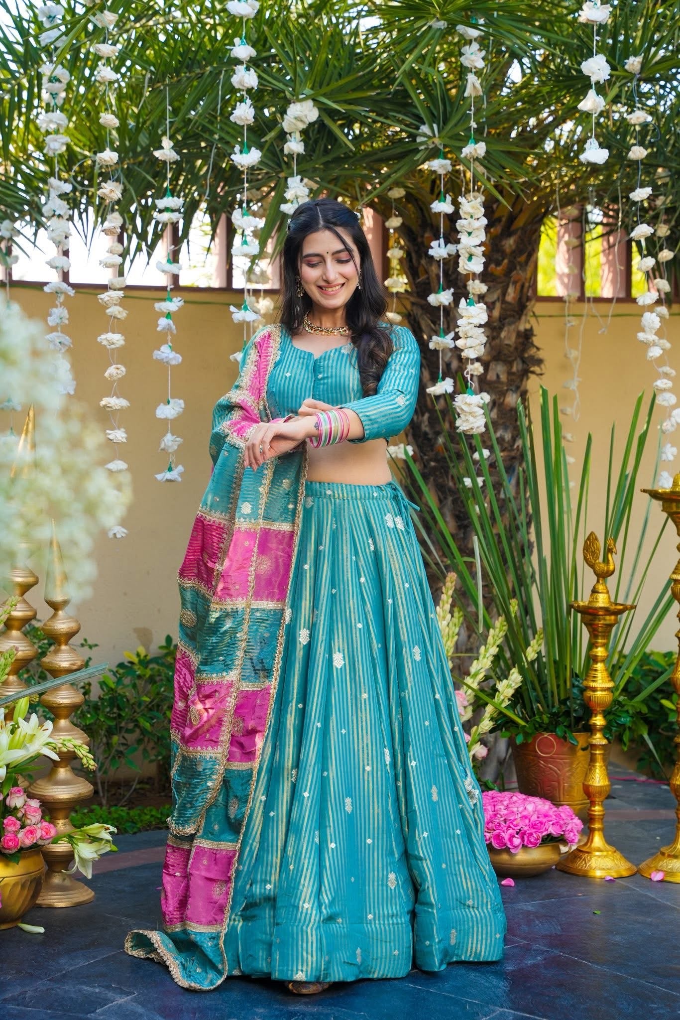 Lishara Banarasi Silk Bridesmaid Lehenga Set