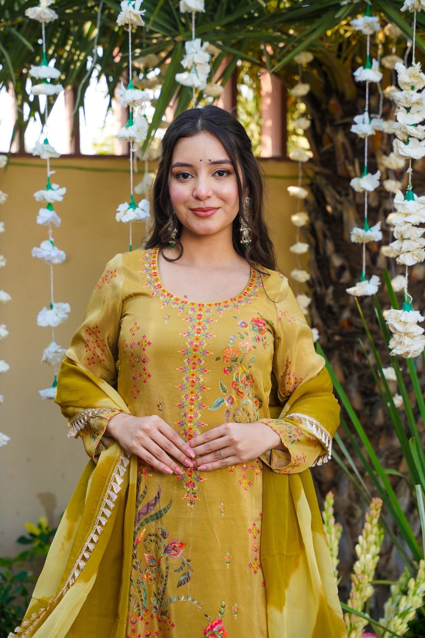 Hiranya Yellow Cosmos Wedding Kurta Set