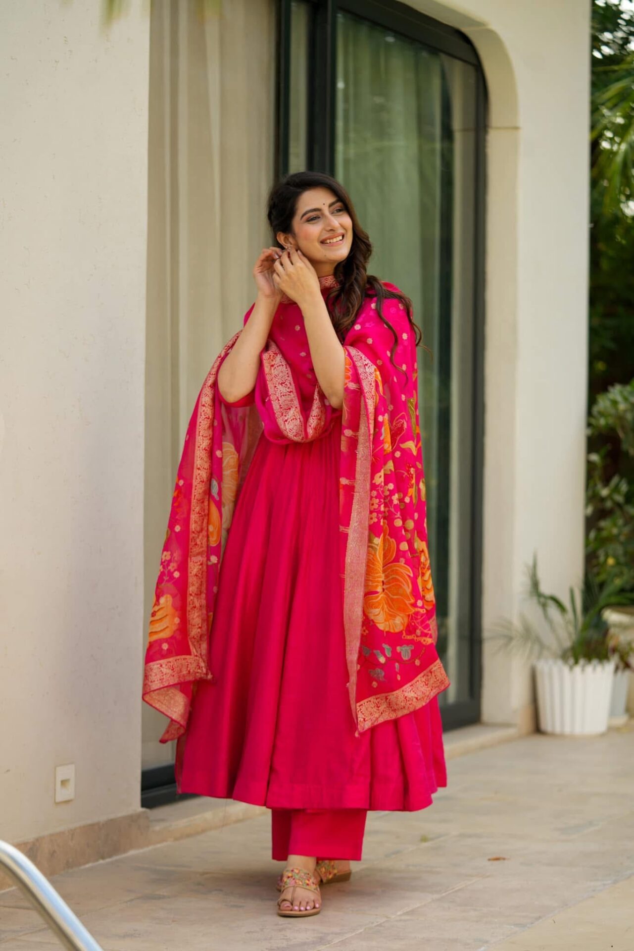 Ekantha pink silk suit set