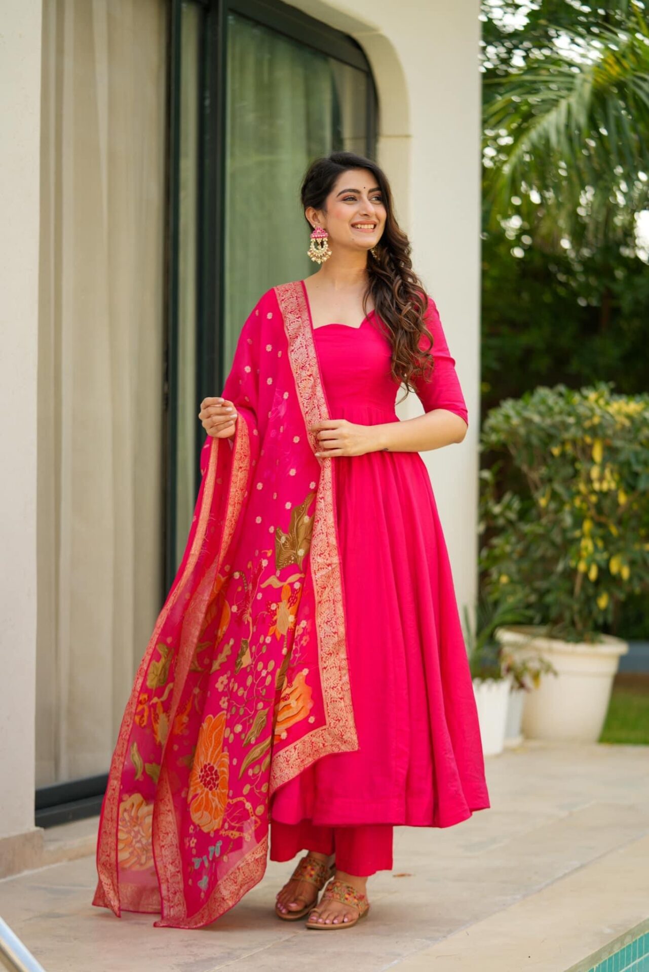 Ekantha pink silk suit set