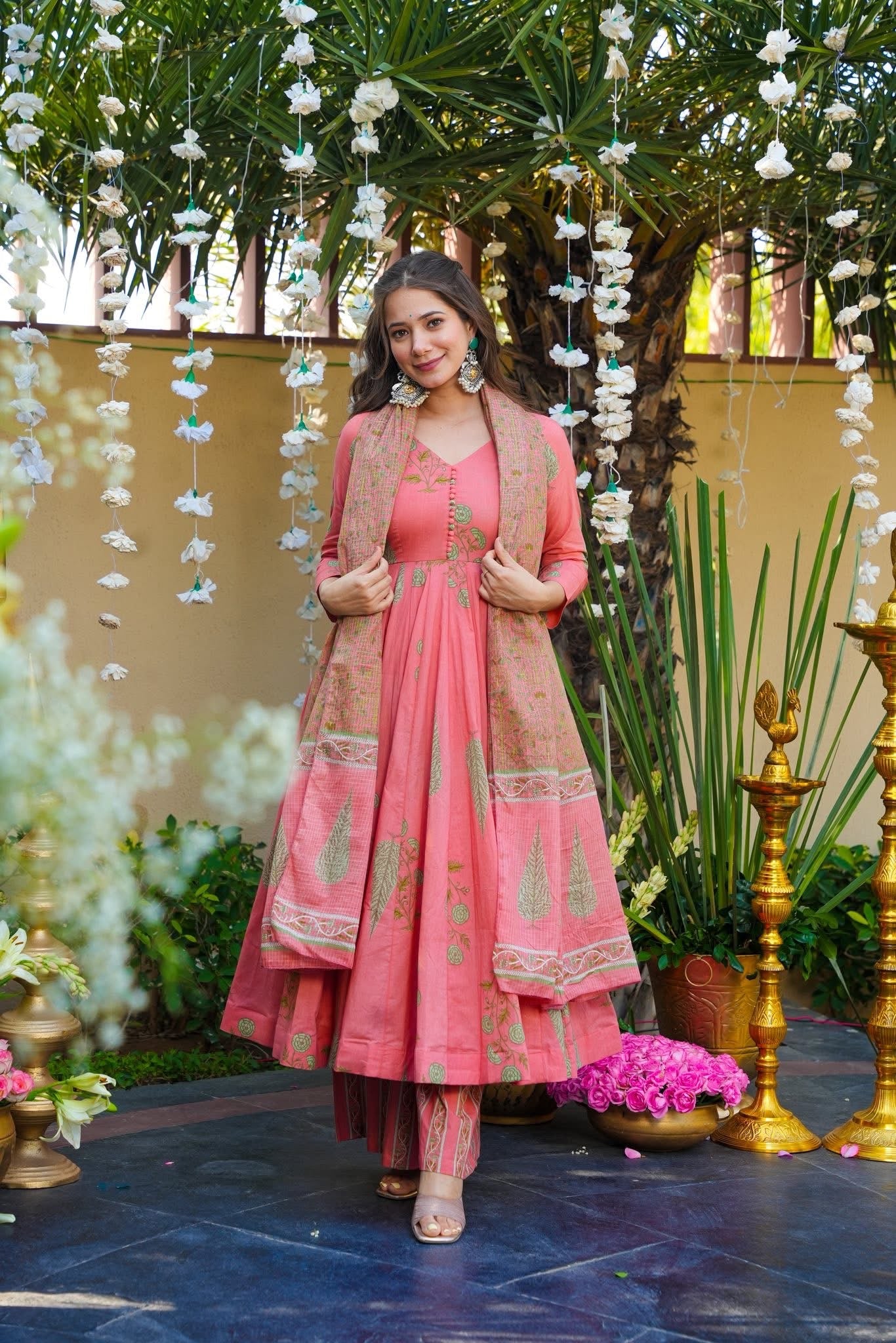 Floryn Cotton Anarkali Suit Set