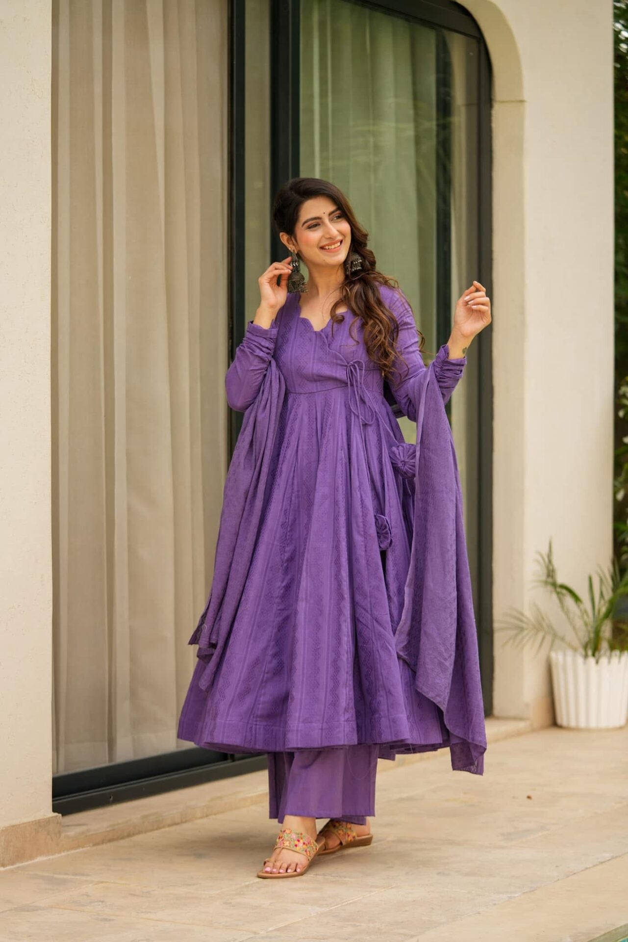 Sheeja purple suit set