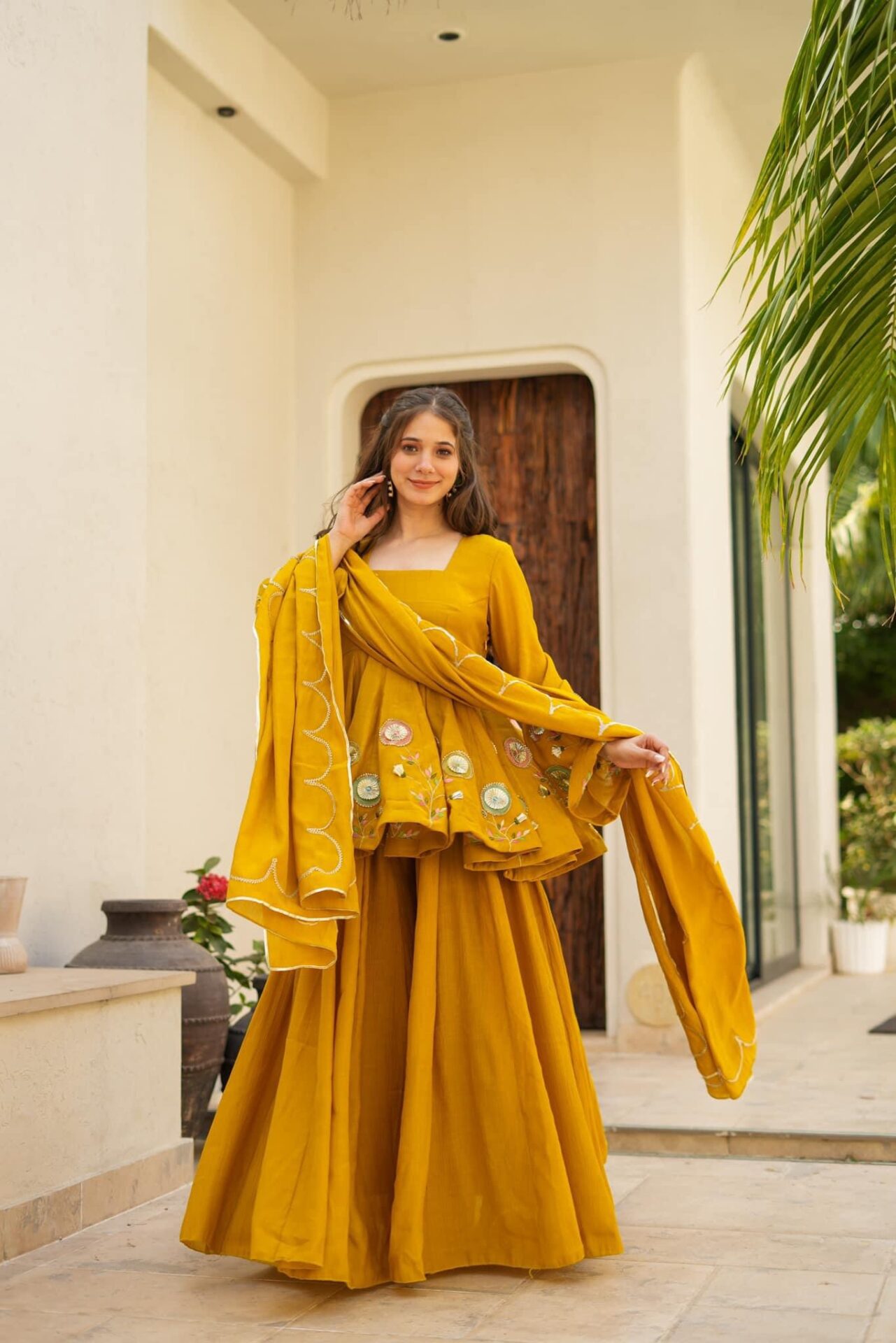 Jassica mustard sharara set